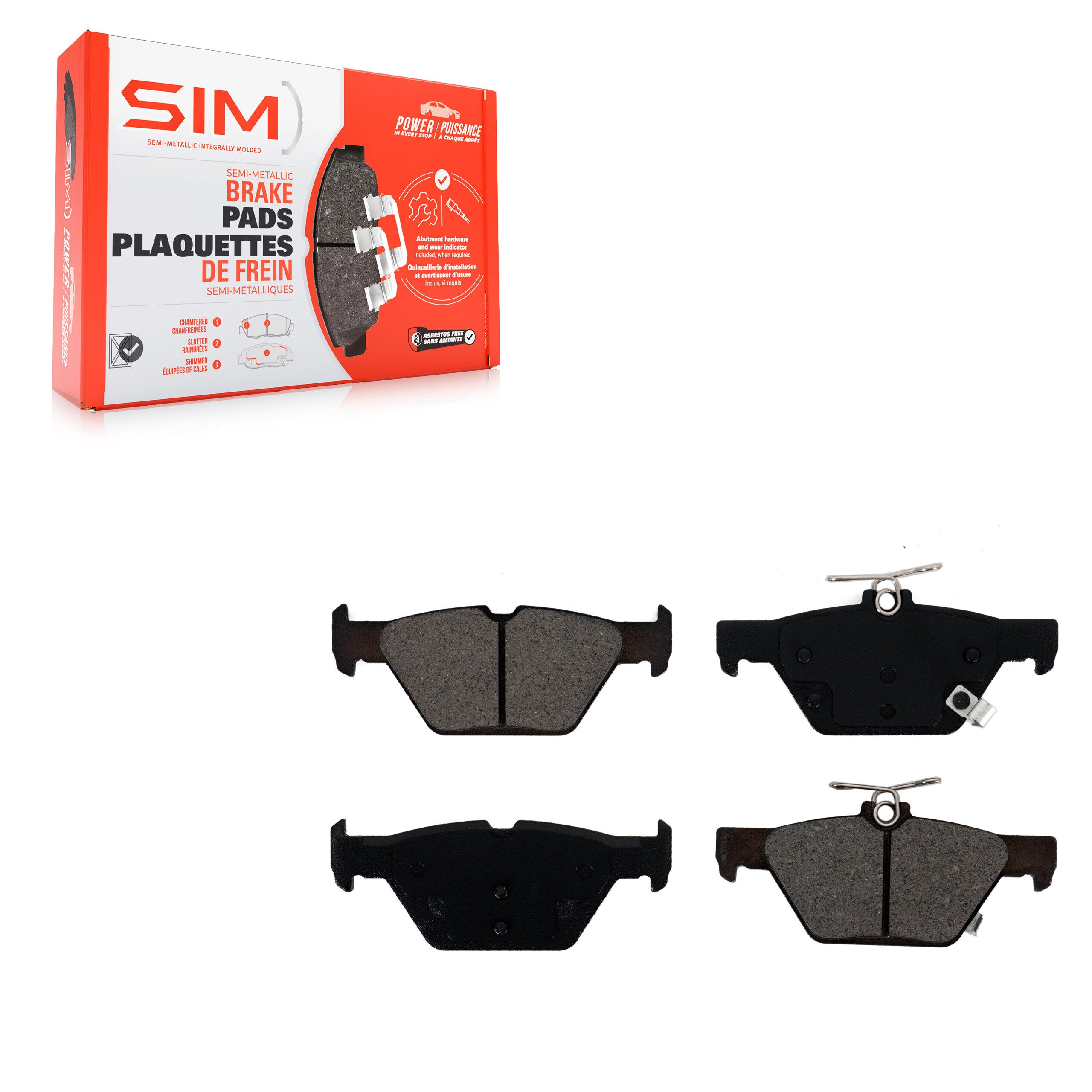 SIM SIM-1808 Disc Brake Pad for 2015-2025 Subaru Crosstrek, Subaru Impreza, Subaru WRX - Rear
