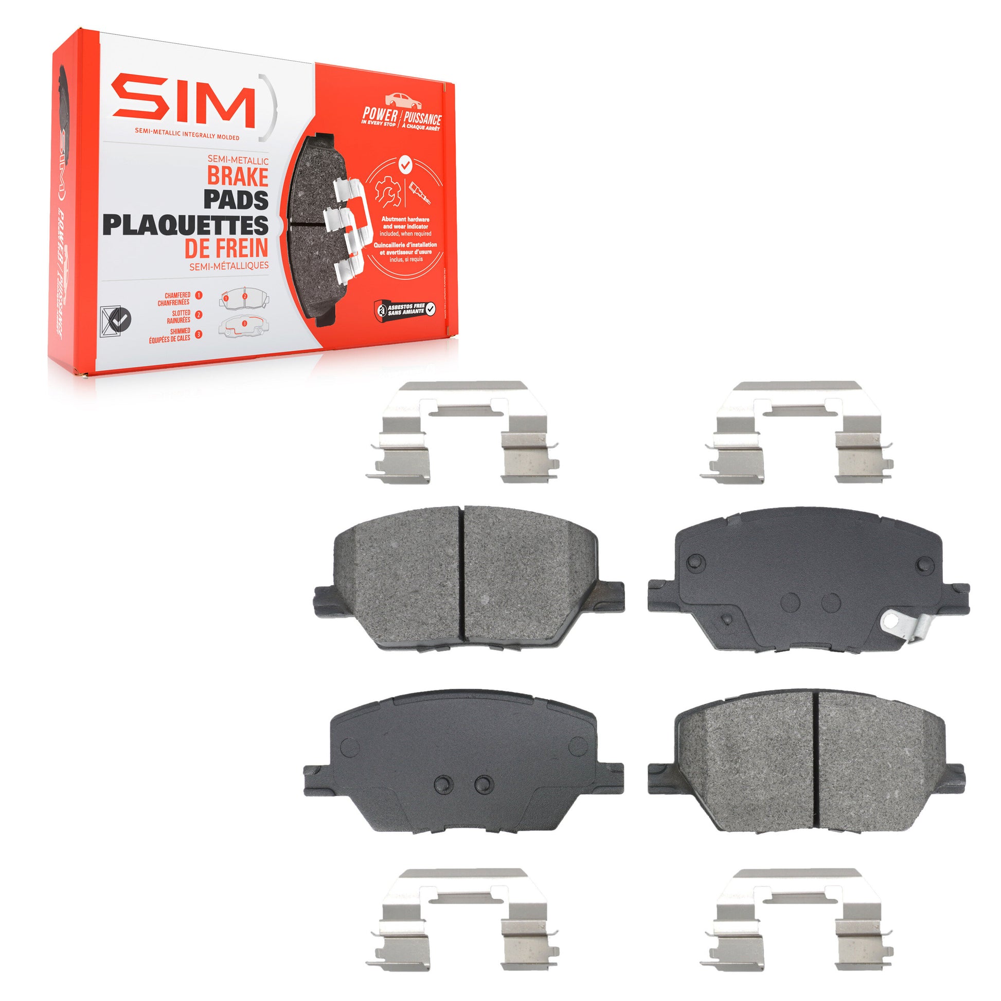 SIM SIM-1811 Disc Brake Pad for 2015-2024 Dodge Hornet, Jeep Compass, Fiat 500X - Front