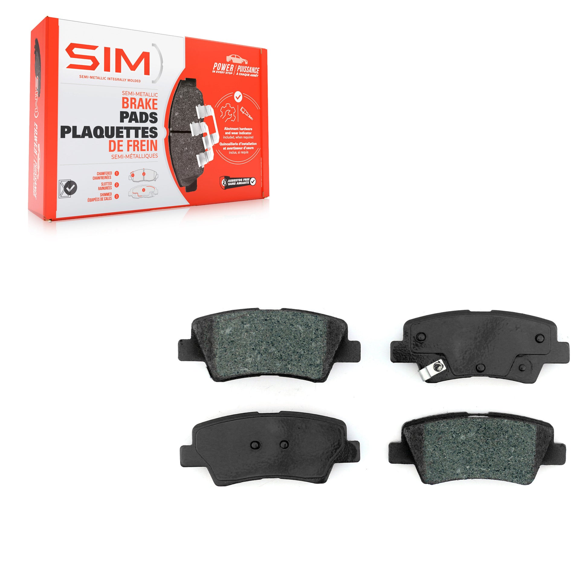 SIM SIM-1812 Disc Brake Pad for 2014-2025 Kia Soul, Hyundai Venue, Kia Rio - Rear