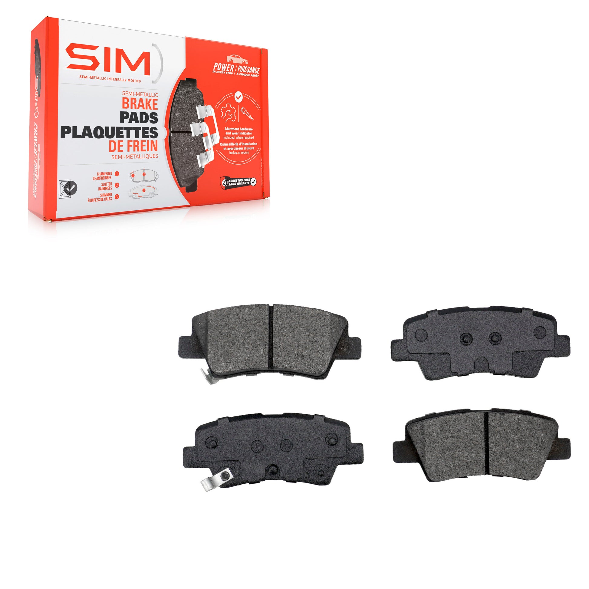 SIM SIM-1813 Disc Brake Pad for 2014-2024 Kia Forte, Kia Forte5, Hyundai Kona - Rear