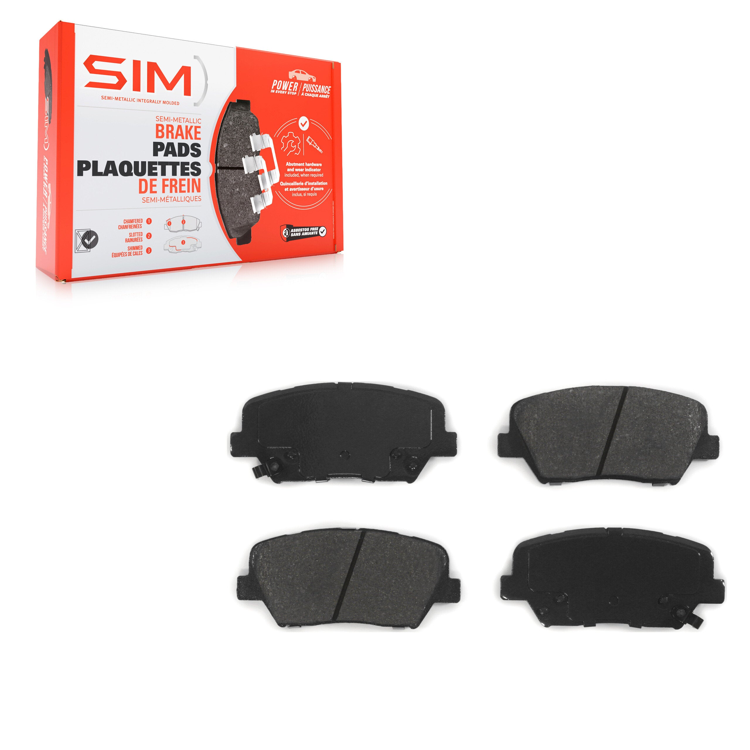 SIM SIM-1815 Disc Brake Pad for 2016-2022 Hyundai Nexo, Hyundai Santa Fe Sport, Kia Sorento - Front
