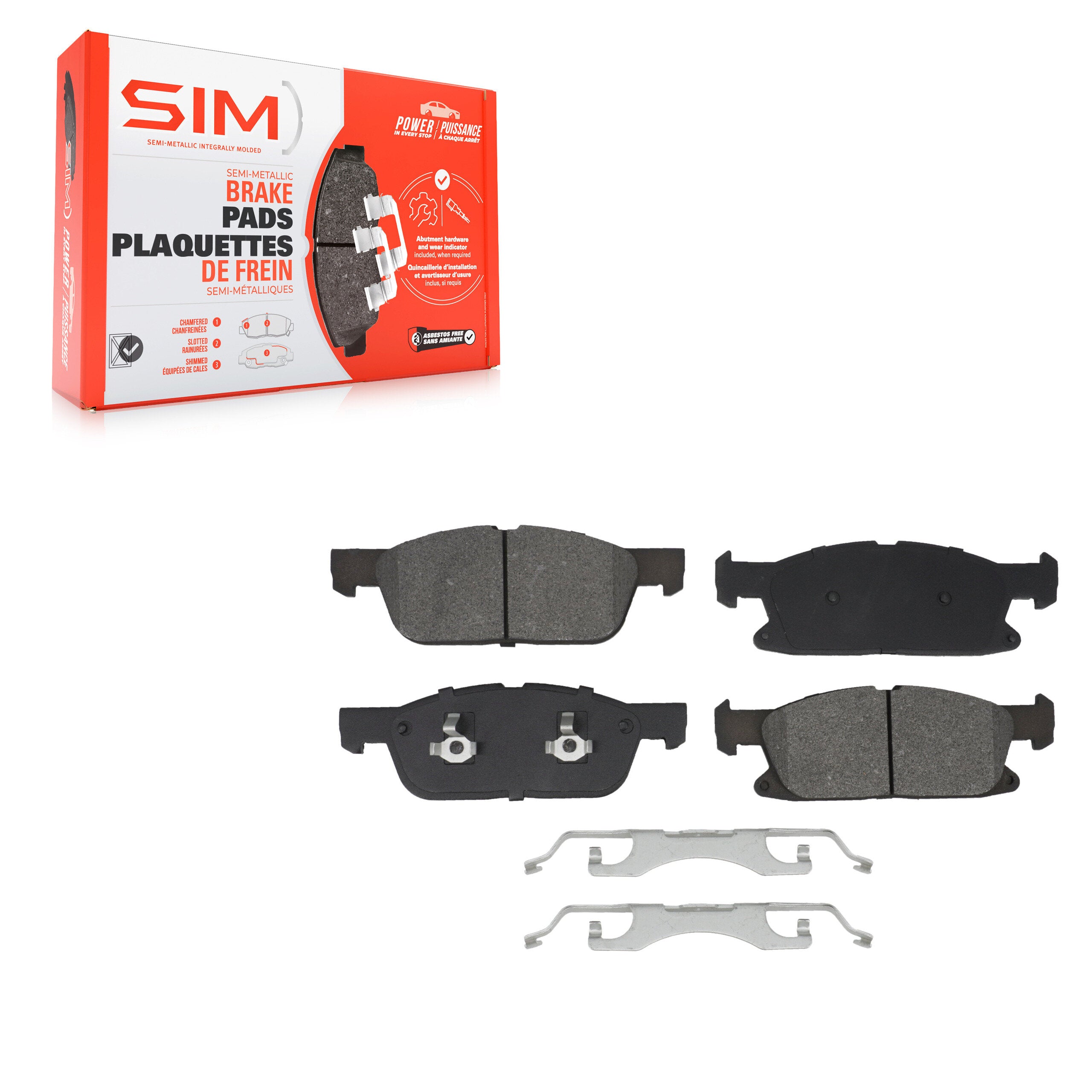 SIM SIM-1818A Disc Brake Pad for 2017-2020 Ford Fusion, Lincoln Continental, Lincoln MKZ - Front