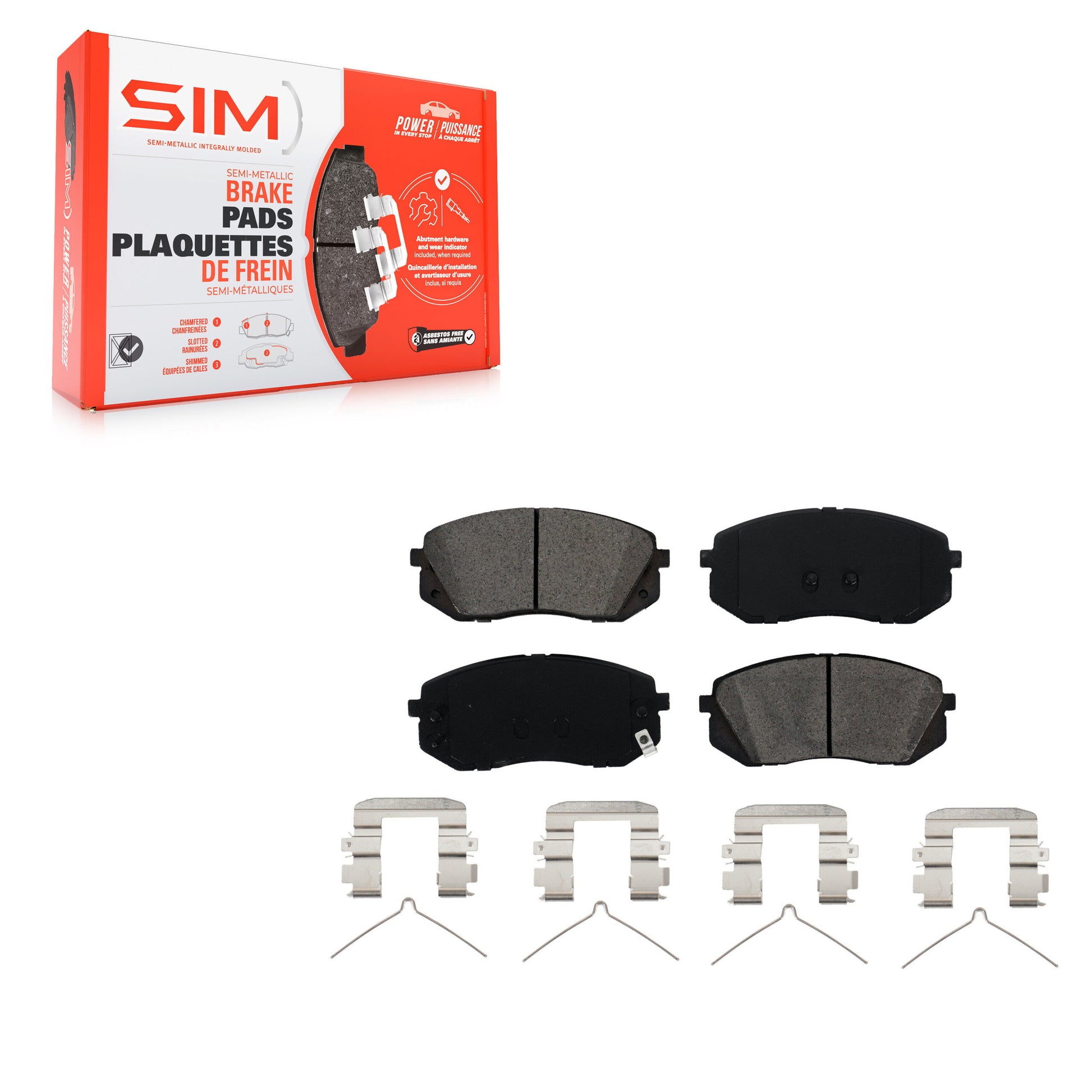 SIM SIM-1826 Disc Brake Pad for 2015-2023 Kia Optima, Hyundai Kona Electric, Kia Niro EV - Front
