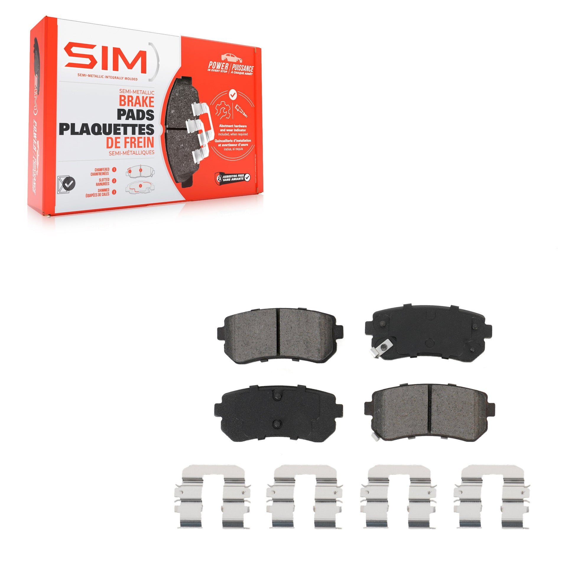 SIM SIM-1829 Disc Brake Pad for 2016-2020 Hyundai Sonata, Kia Optima - Rear