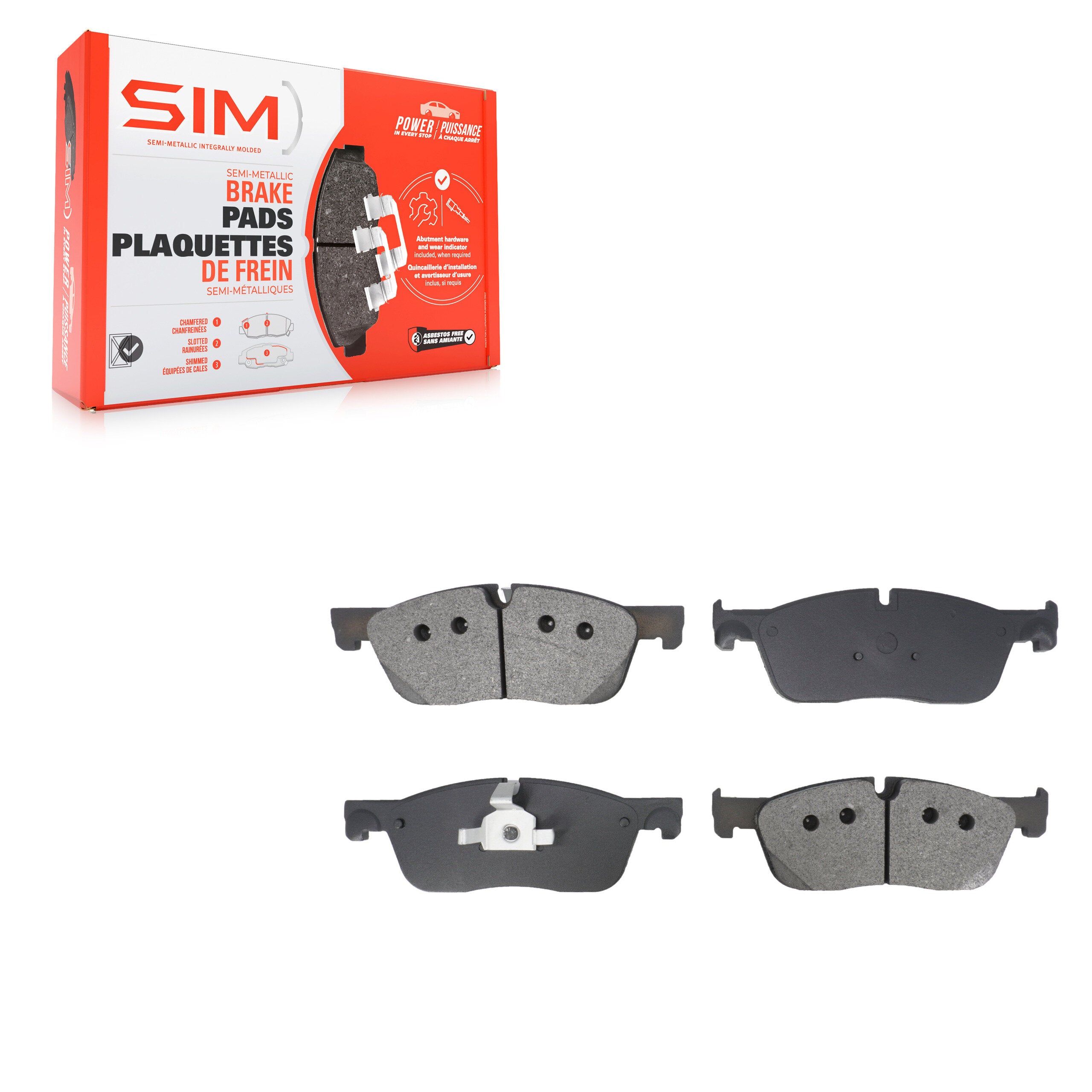 SIM SIM-1838 Disc Brake Pad for 2015-2024 Jaguar XE, Jaguar XF, Jaguar E-Pace - Front