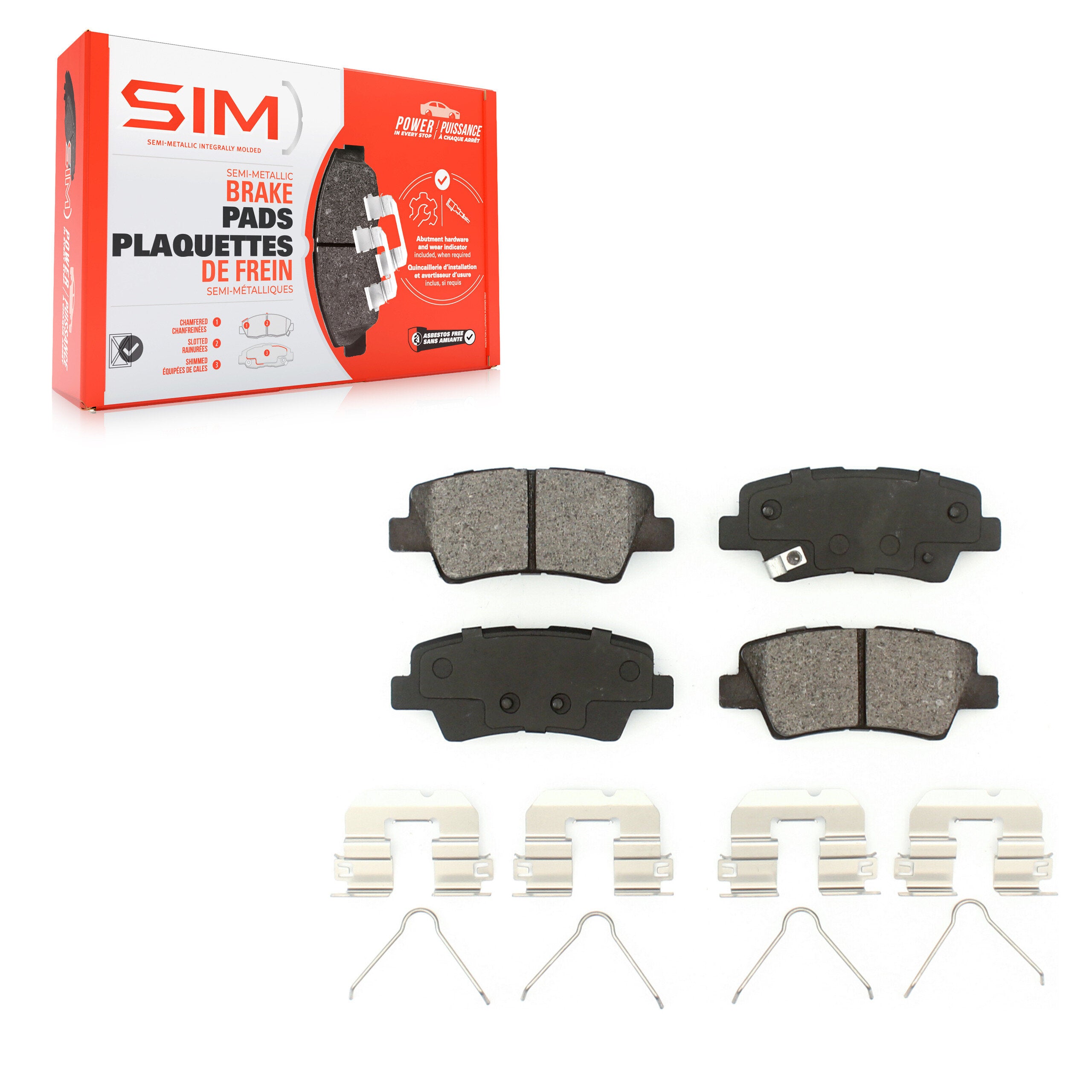 SIM SIM-1848 Disc Brake Pad for 2016-2022 Hyundai Tucson, Kia Sportage - Rear