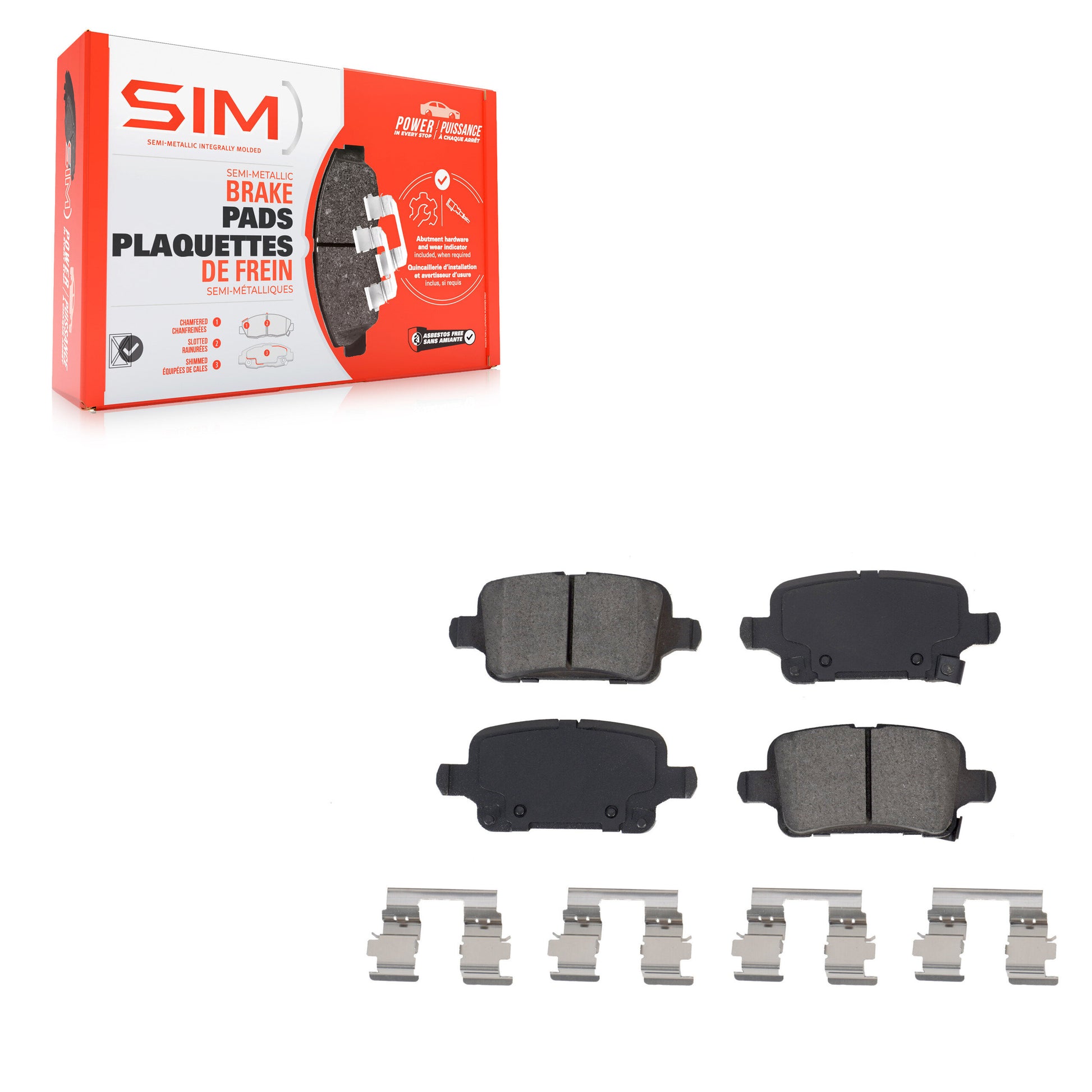 SIM SIM-1857 Disc Brake Pad for 2016-2023 Chevrolet Bolt EUV, Buick Regal Sportback, Buick Regal TourX - Rear