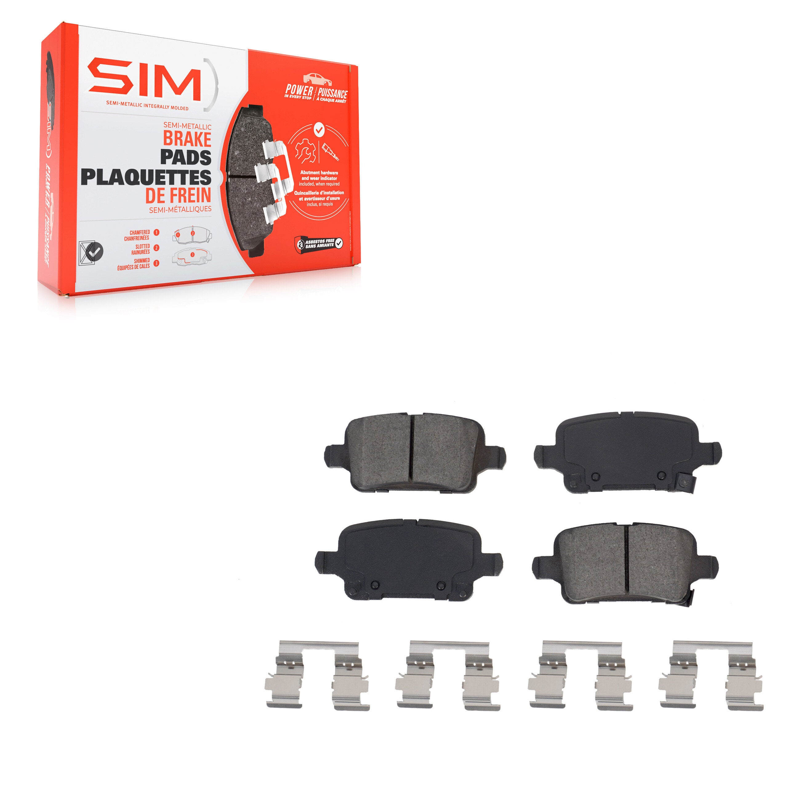 SIM SIM-1857 Disc Brake Pad for 2016-2023 Chevrolet Bolt EUV, Buick Regal Sportback, Buick Regal TourX - Rear