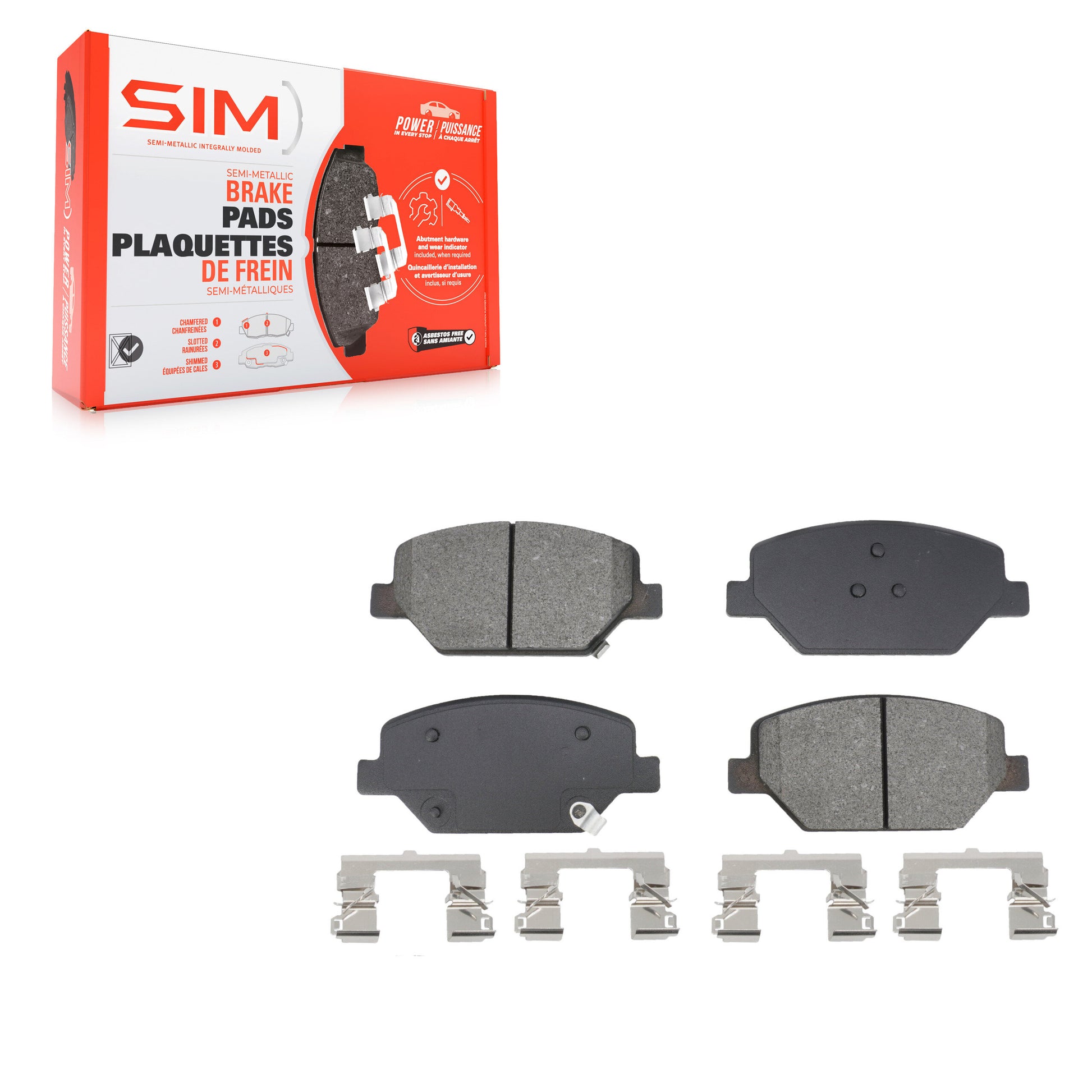 SIM SIM-1886 Disc Brake Pad for 2016-2020 Buick Envision, Chevrolet Equinox, GMC Terrain - Front