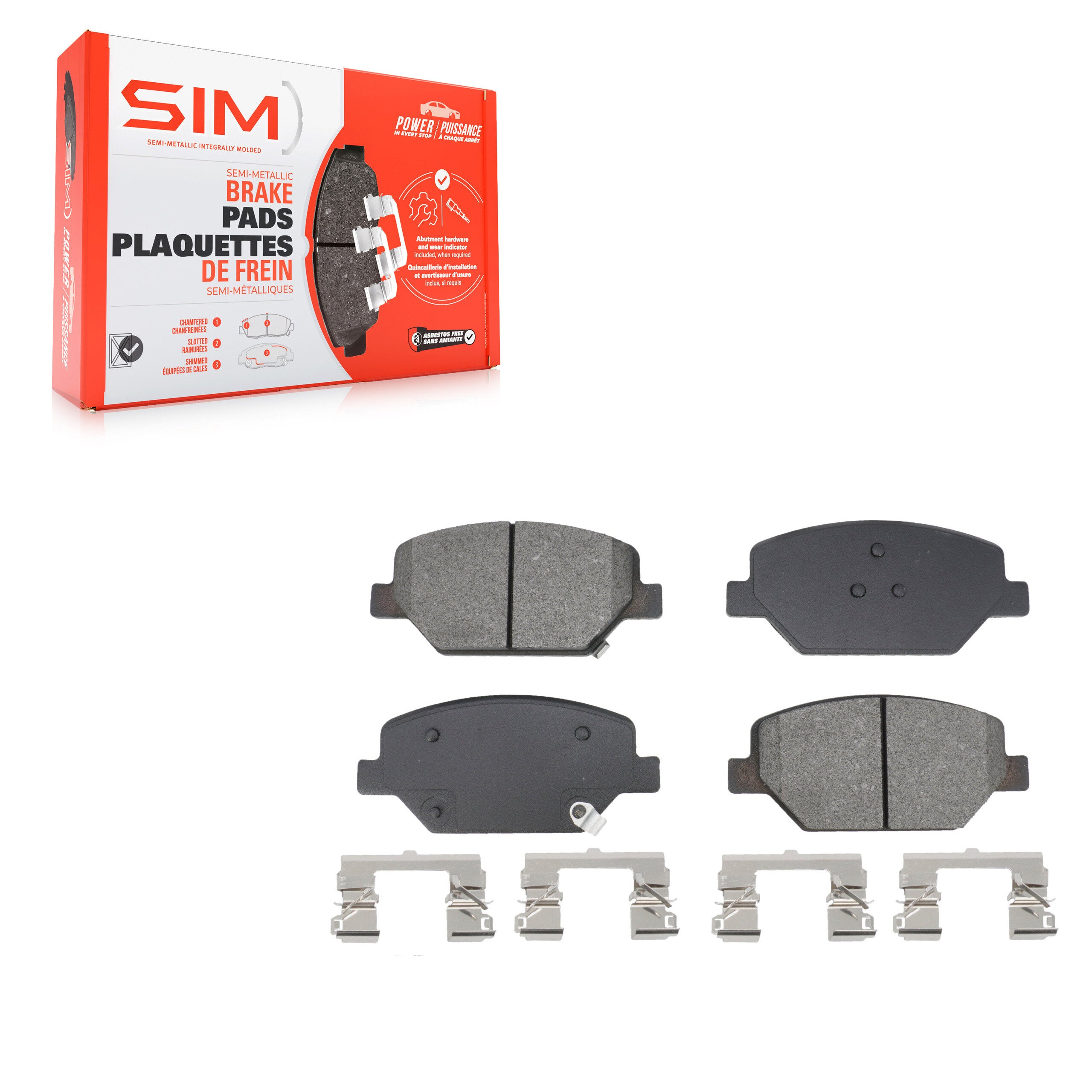 SIM SIM-1886 Disc Brake Pad for 2016-2020 Buick Envision, Chevrolet Equinox, GMC Terrain - Front