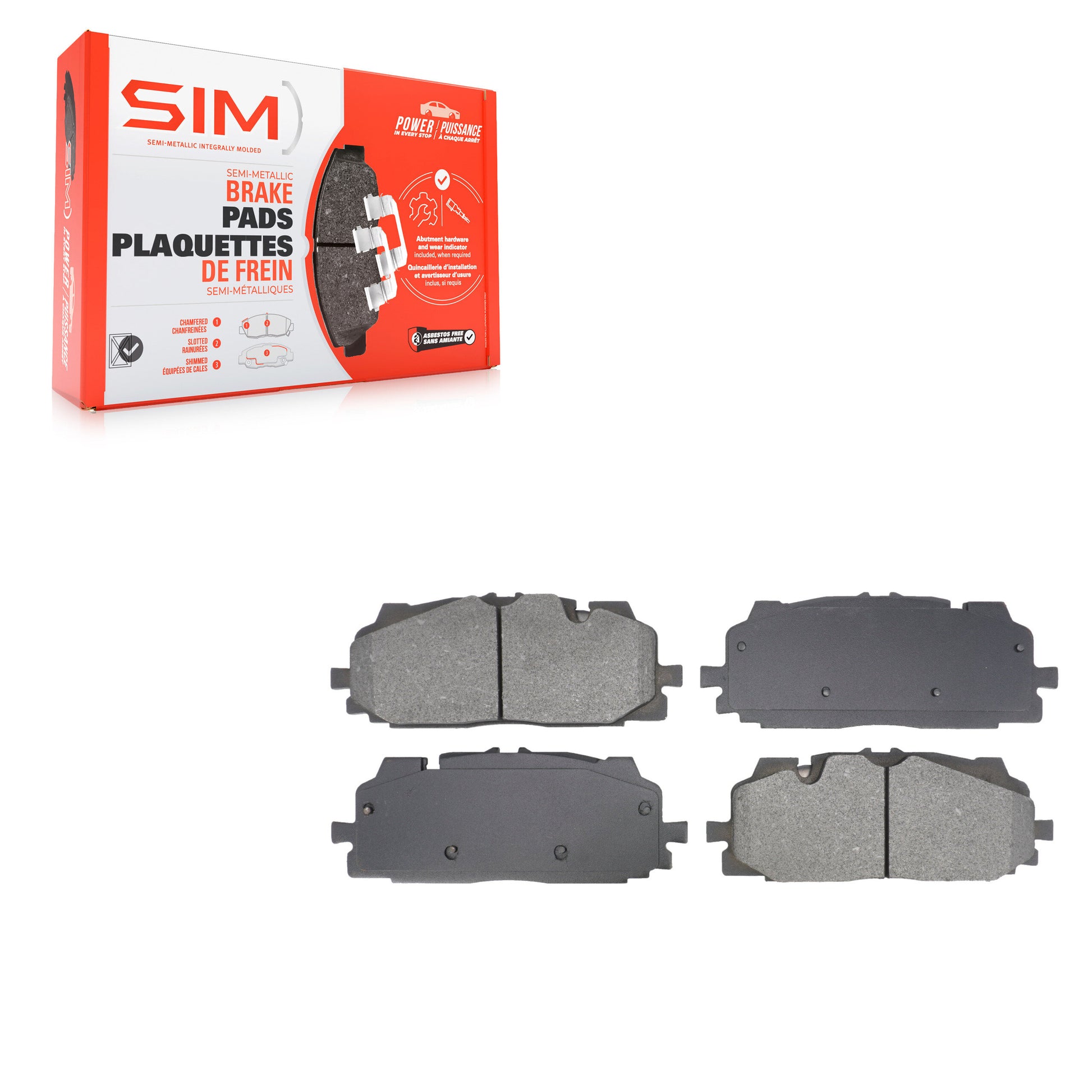 SIM SIM-1894 Disc Brake Pad for 2017-2024 Audi A8 Quattro, Audi RS5, Audi RS5 Sportback - Front