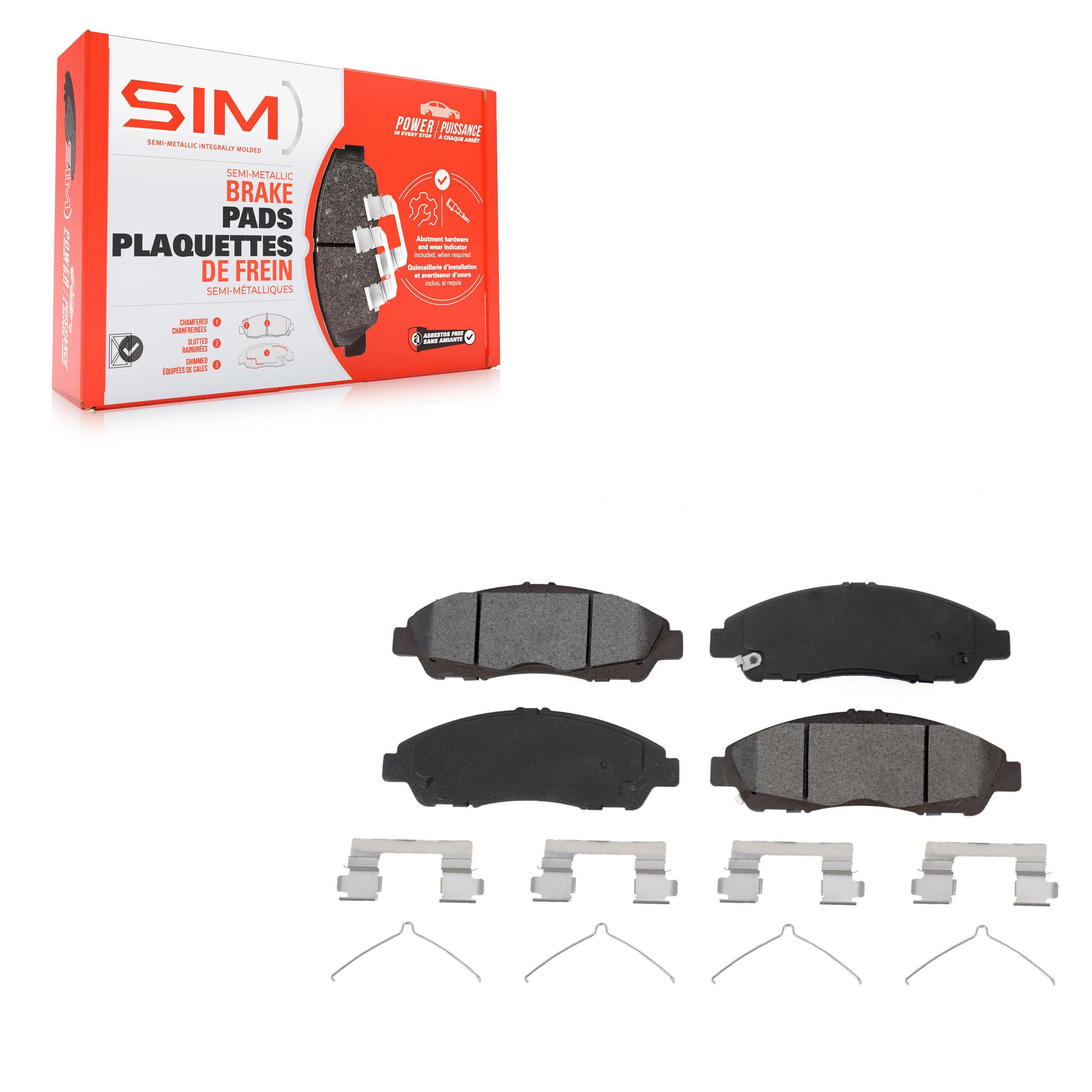 SIM SIM-1896 Disc Brake Pad for 2017-2020 Buick Enclave, Cadillac XT6, Chevrolet Traverse - Front
