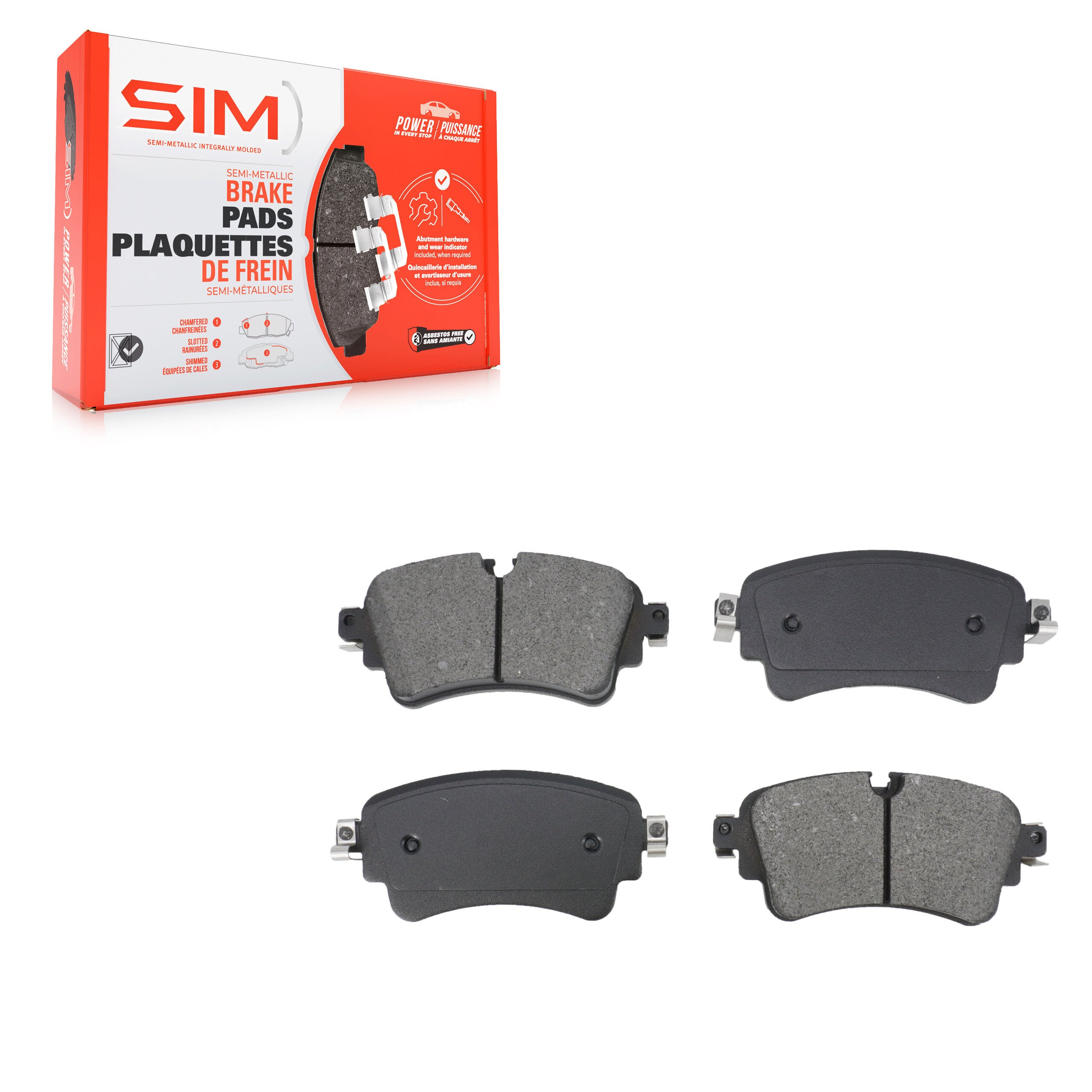SIM SIM-1898 Disc Brake Pad for 2017-2021 Audi RS5, Audi RS5 Sportback, Audi A4 - Rear