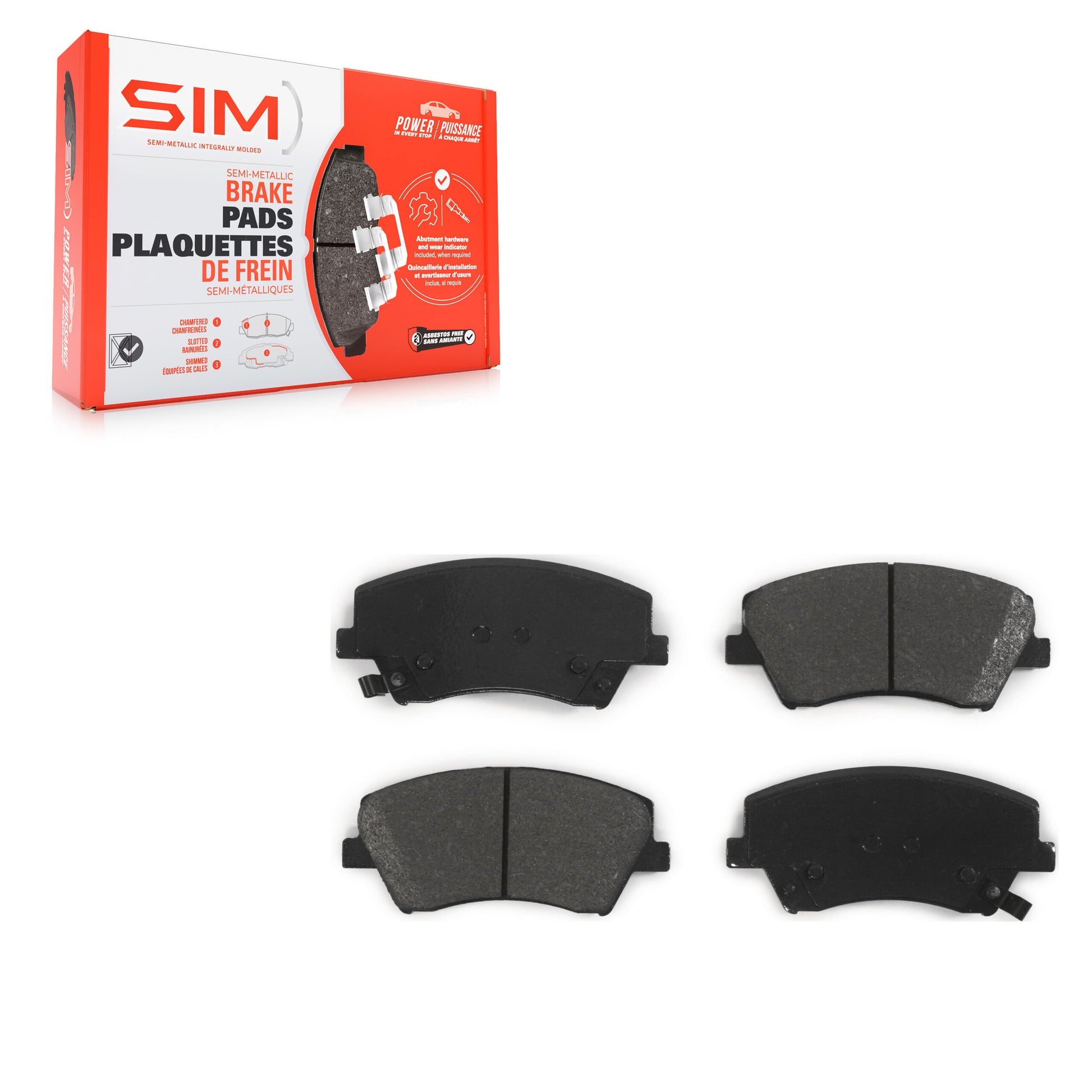 SIM SIM-1912 Disc Brake Pad for 2017-2022 Hyundai Elantra, Hyundai Ioniq, Kia Niro - Front