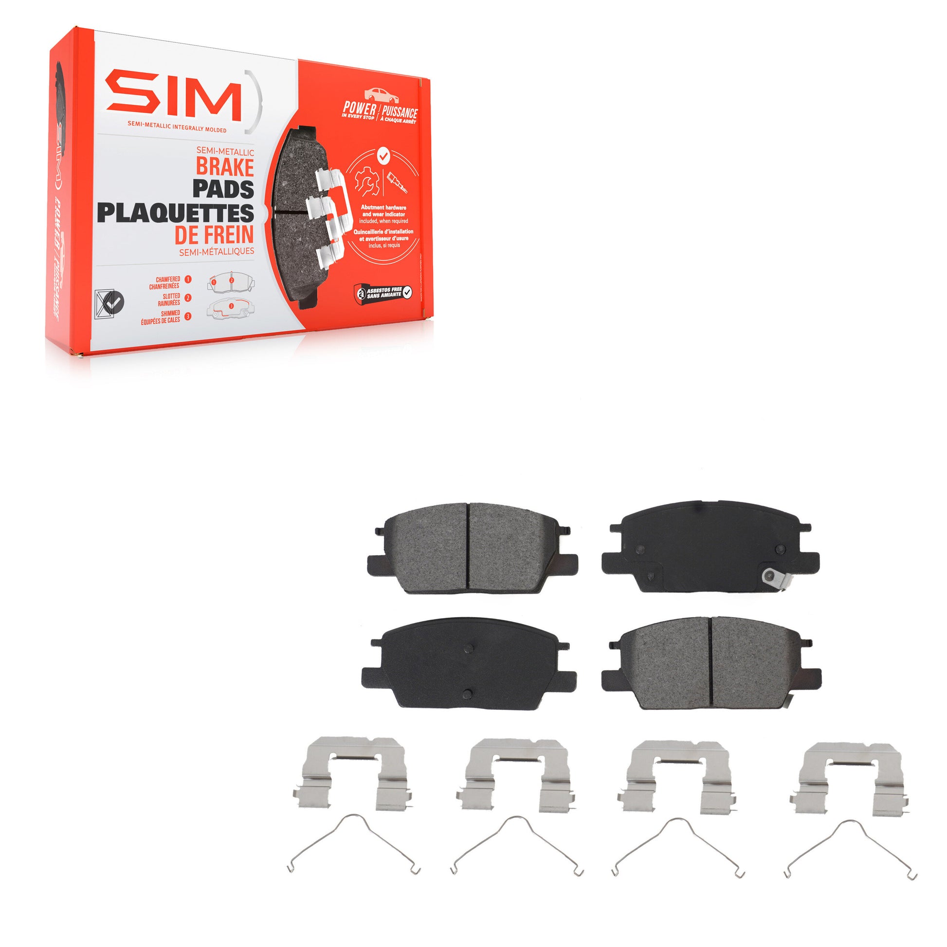 SIM SIM-1913 Disc Brake Pad for 2016-2020 Chevrolet Equinox, Buick Regal Sportback, Buick Regal TourX - Front