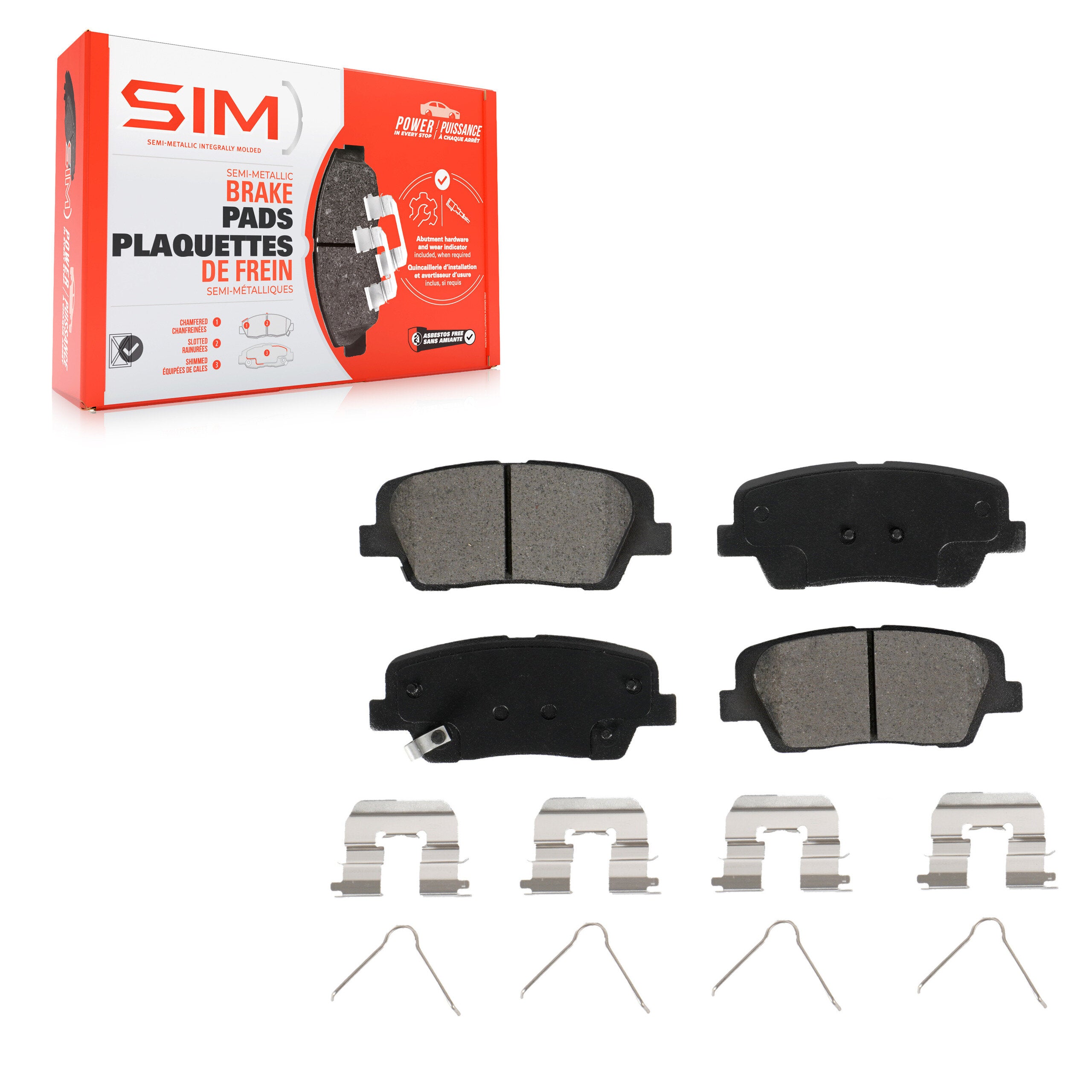 SIM SIM-1916 Disc Brake Pad for 2016-2020 Hyundai Santa Fe, Hyundai Santa Fe Sport, Hyundai Santa Fe XL - Rear