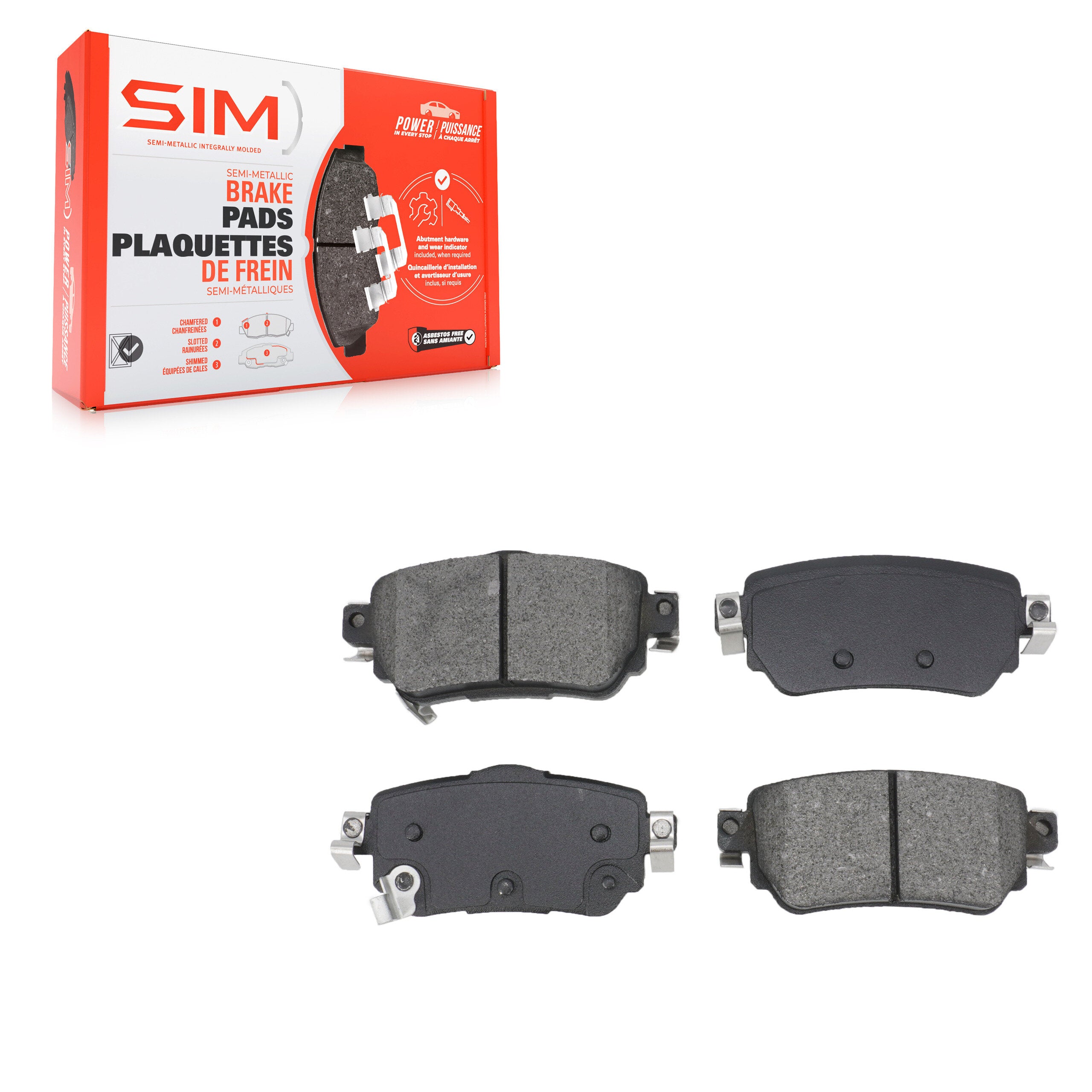 SIM SIM-1965 Disc Brake Pad for 2018-2023 Nissan LEAF, Nissan Qashqai, Nissan Rogue Sport - Rear