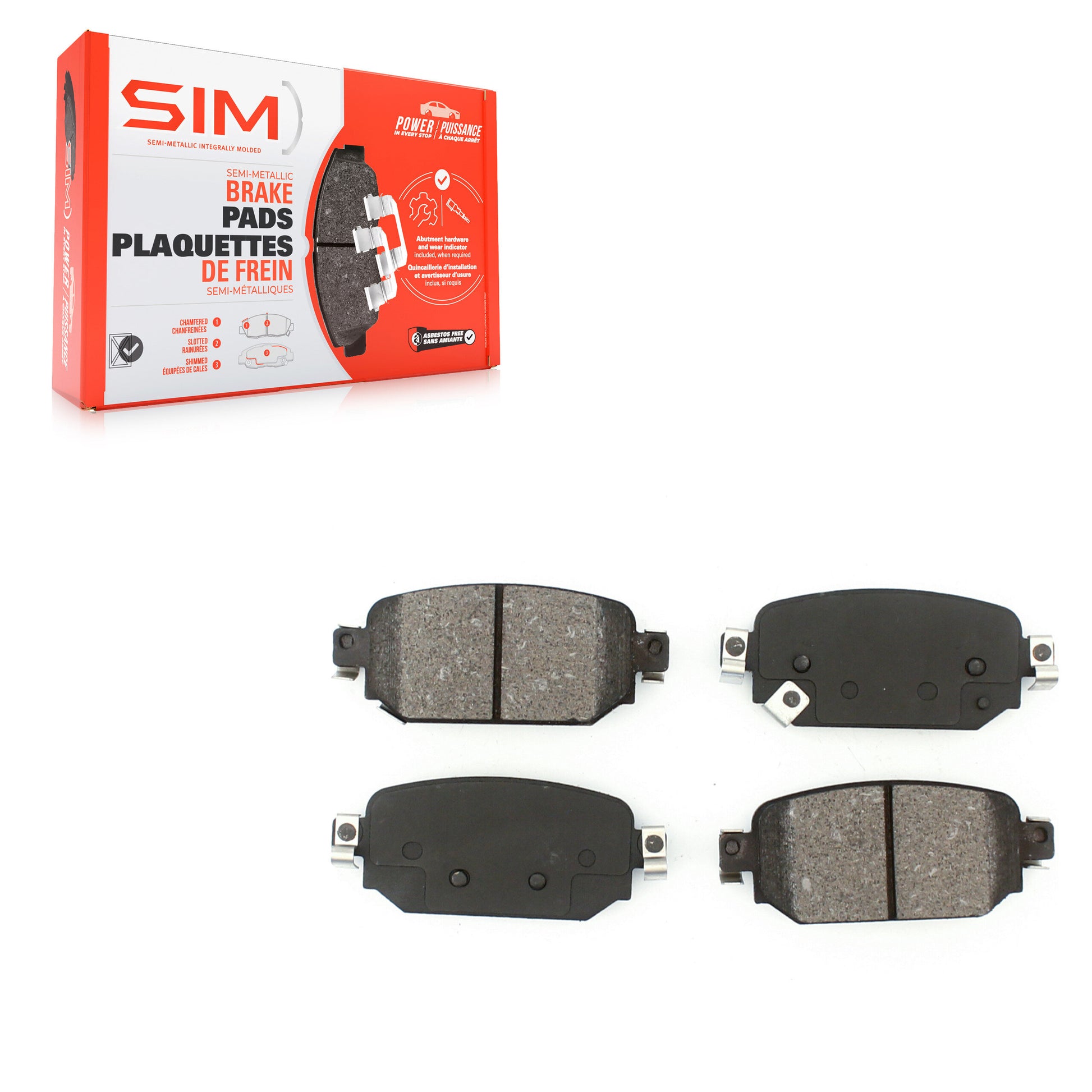 SIM SIM-2042 Disc Brake Pad for 2017-2022 Mazda CX-3, Mazda 3, Mazda 3 Sport - Rear