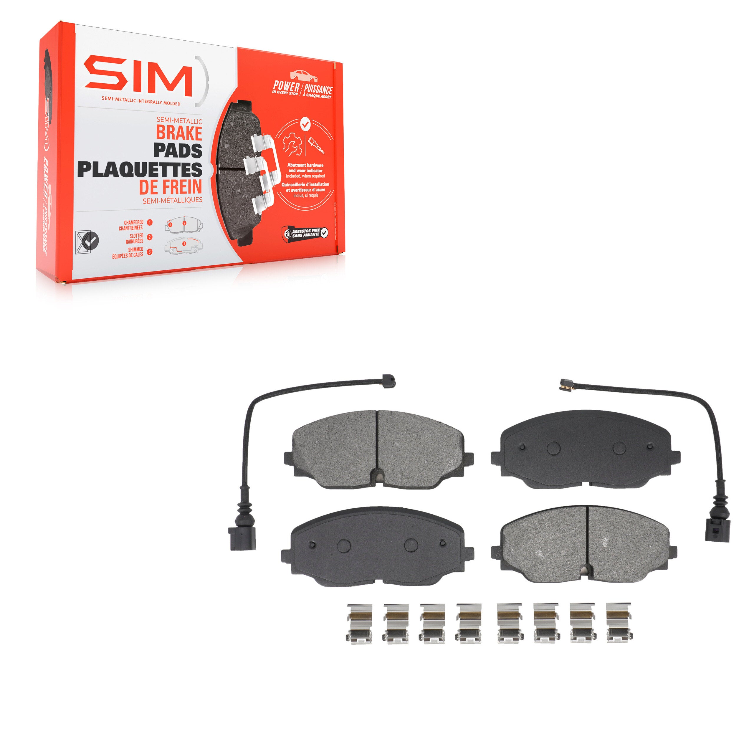 SIM SIM-2074 Disc Brake Pad for 2018-2024 Volkswagen Atlas Cross Sport, Volkswagen Atlas - Front