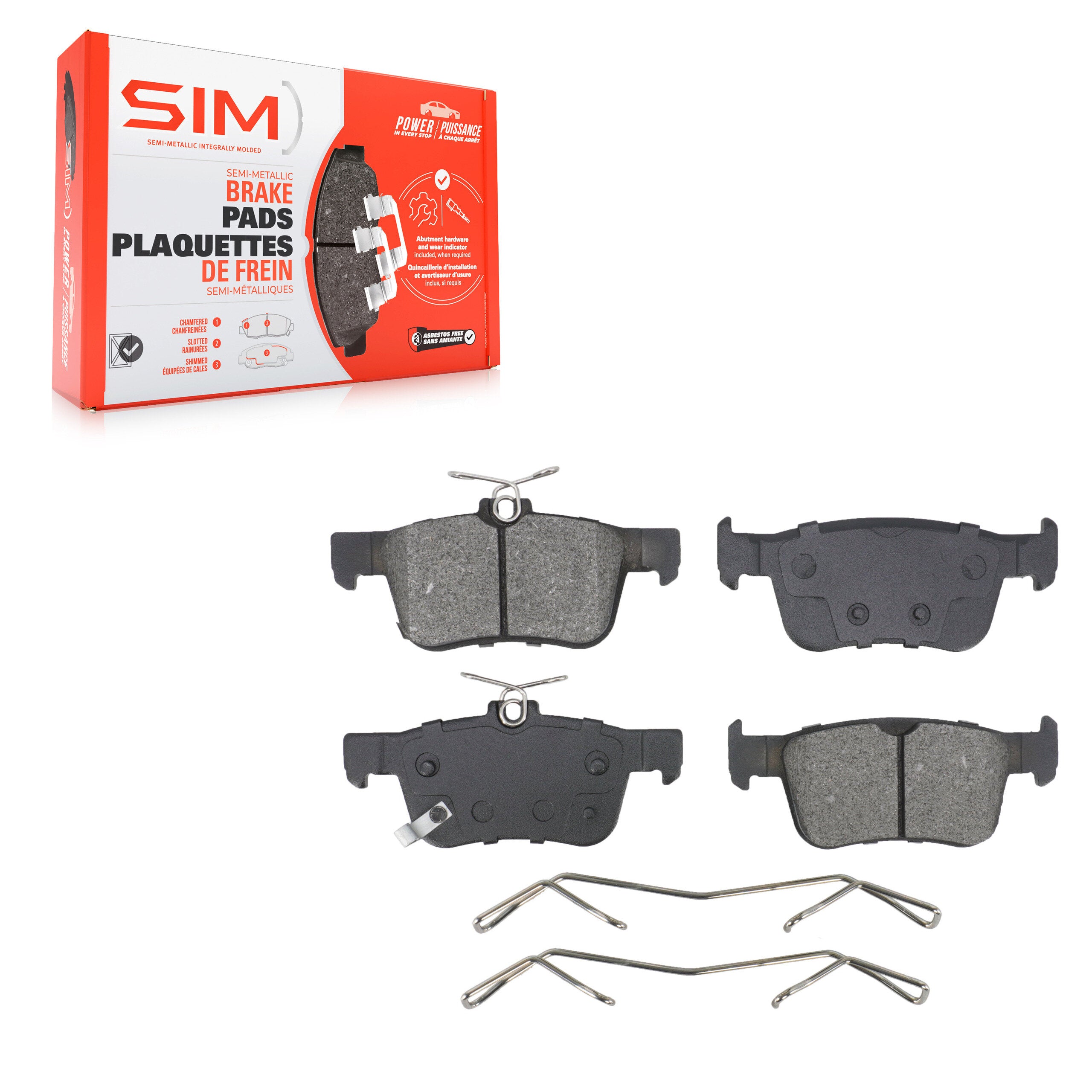 SIM SIM-2102 Disc Brake Pad for 2018-2025 Acura Integra, Acura RDX, Honda Civic - Rear