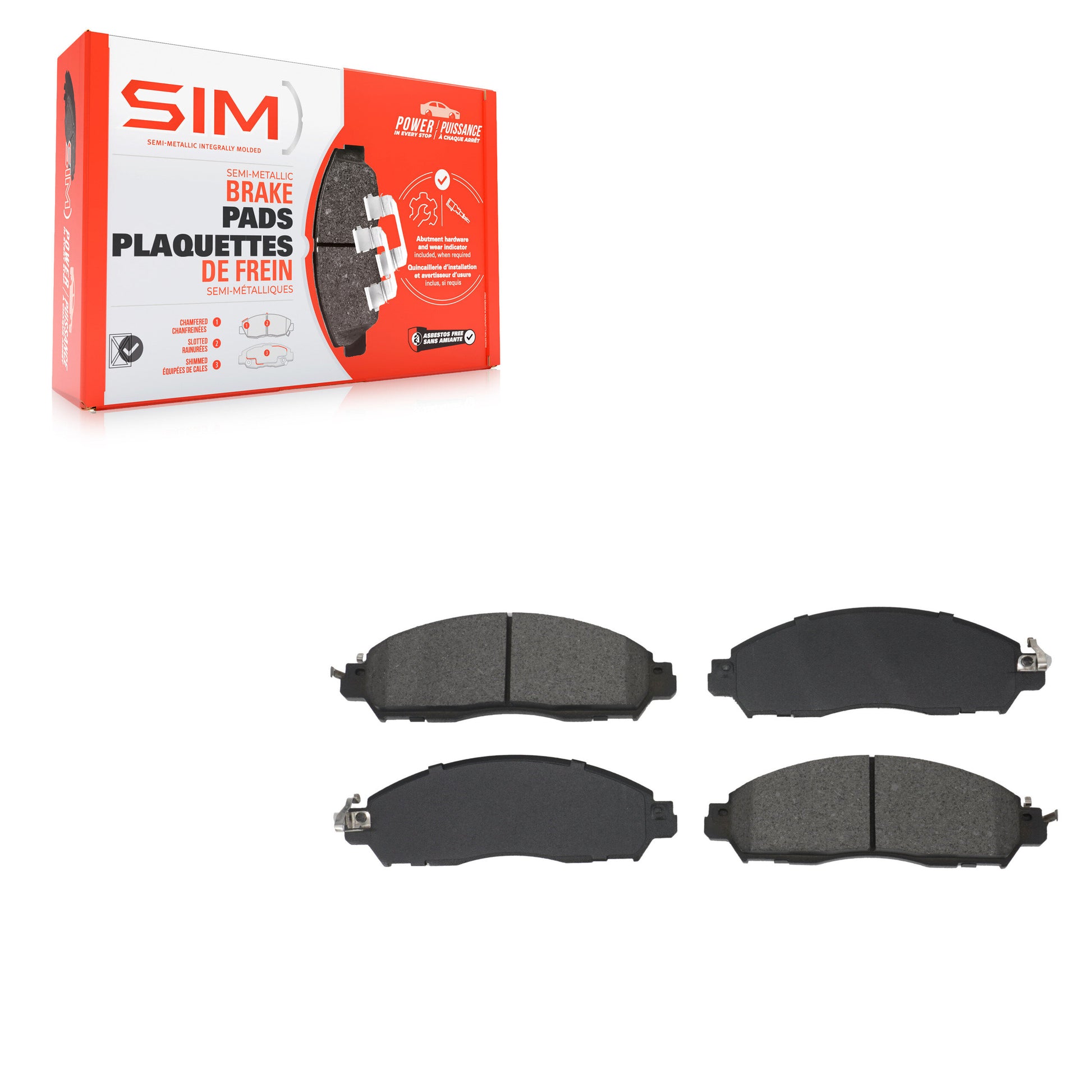 SIM SIM-2138 Disc Brake Pad for 2018-2023 Nissan NV200, Nissan LEAF - Front