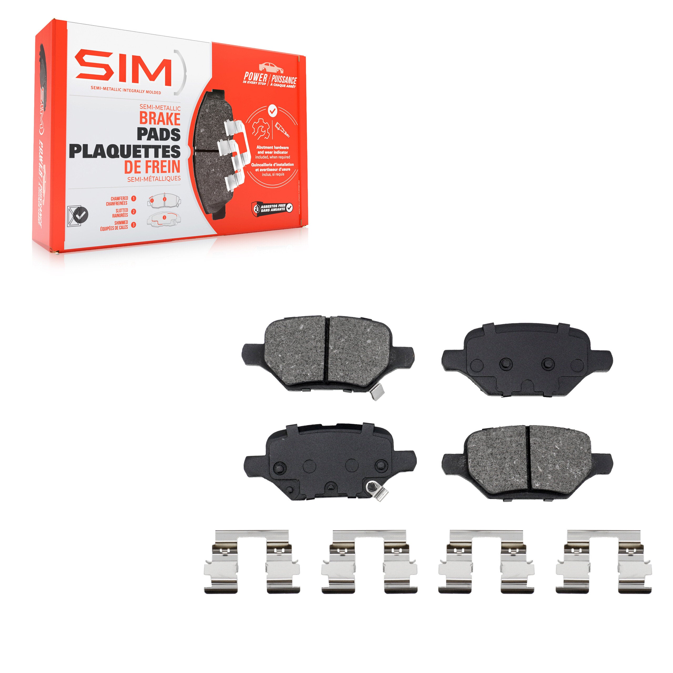 SIM SIM-2168 Disc Brake Pad for 2018-2022 Buick Encore, Chevrolet Trax - Rear