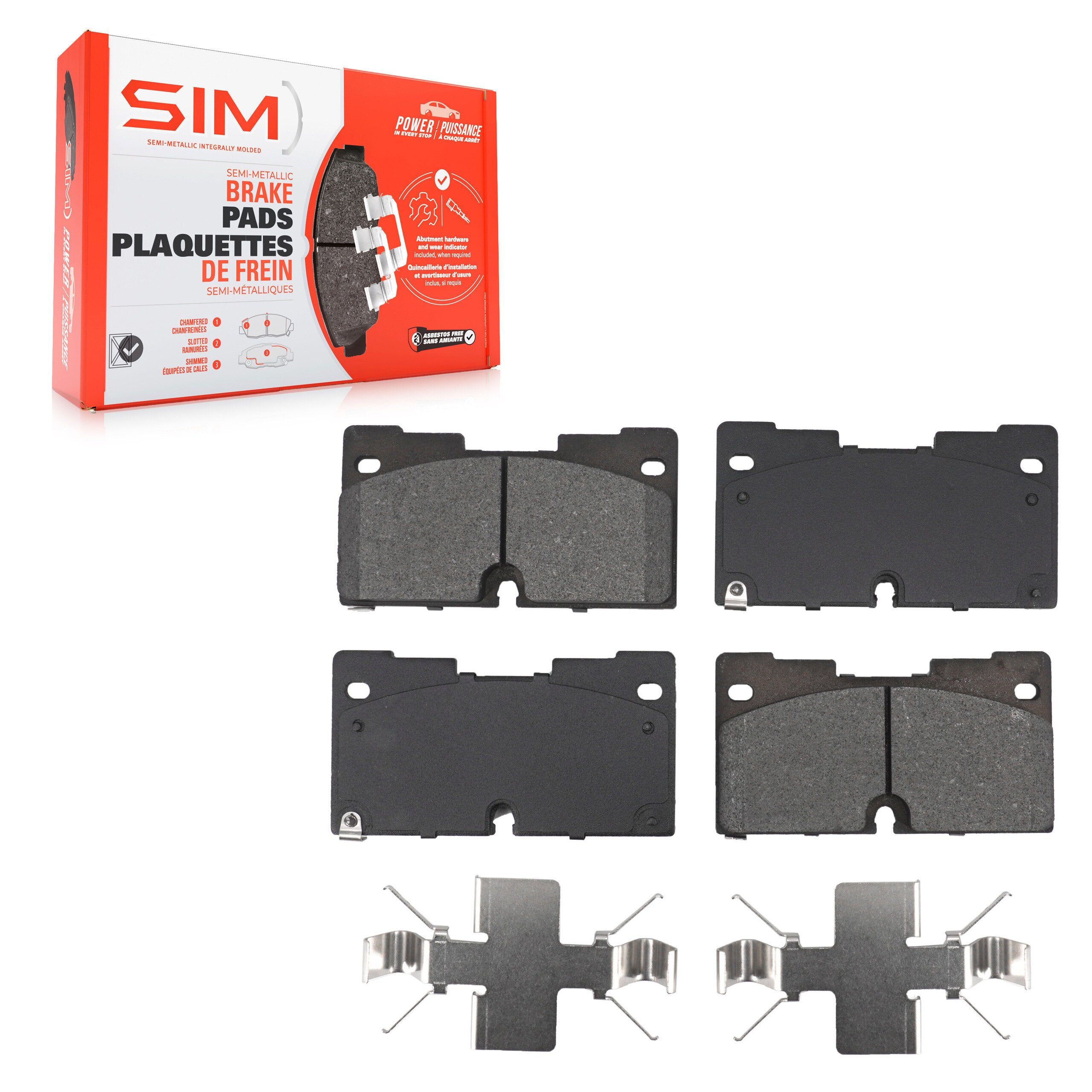 SIM SIM-2173 Disc Brake Pad for 2019-2025 Chevrolet Silverado 1500 LTD, GMC Sierra 1500 Limited, Cadillac Escalade - Front