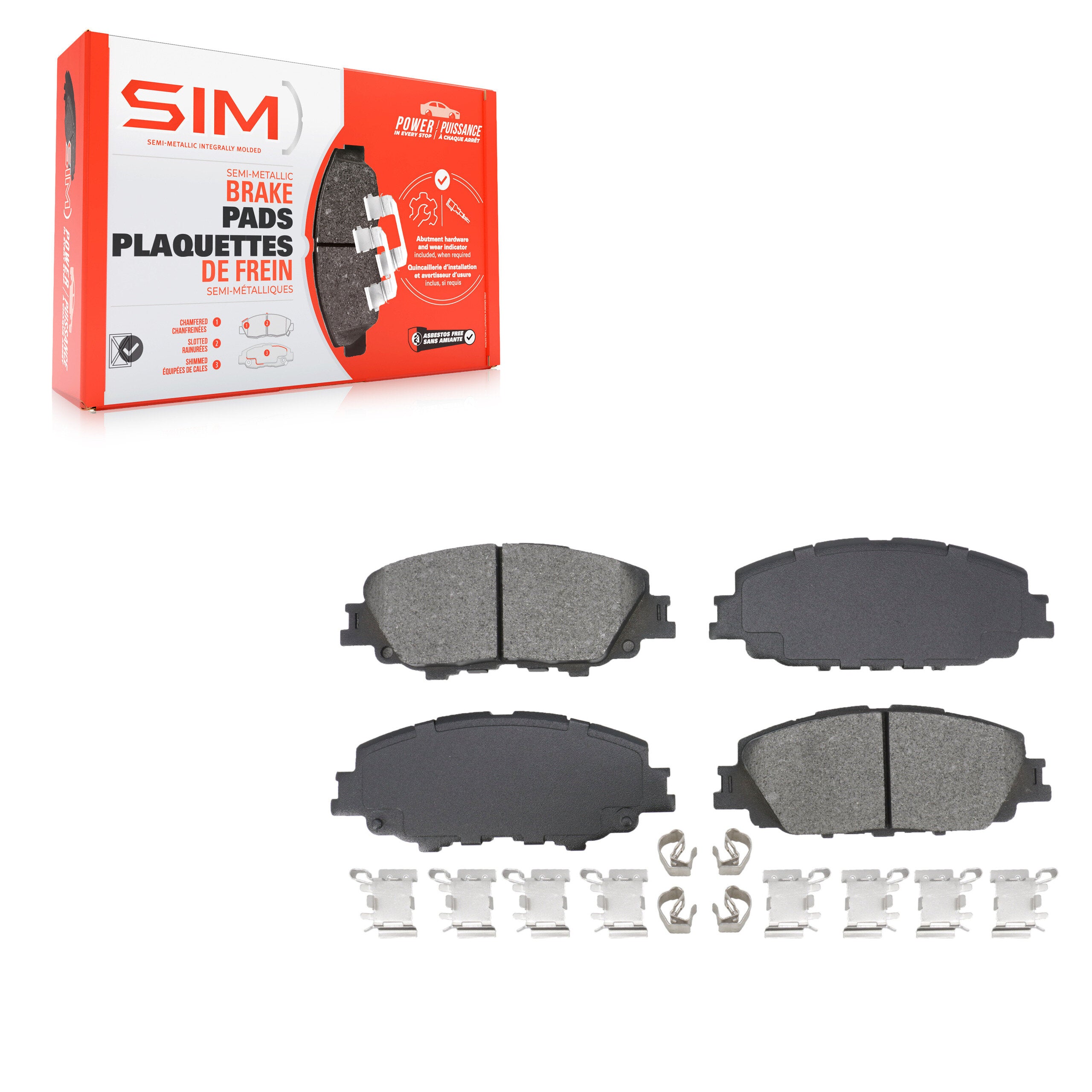 SIM SIM-2176 Disc Brake Pad for 2019-2025 Toyota Corolla, Toyota Prius, Toyota Prius Prime - Front