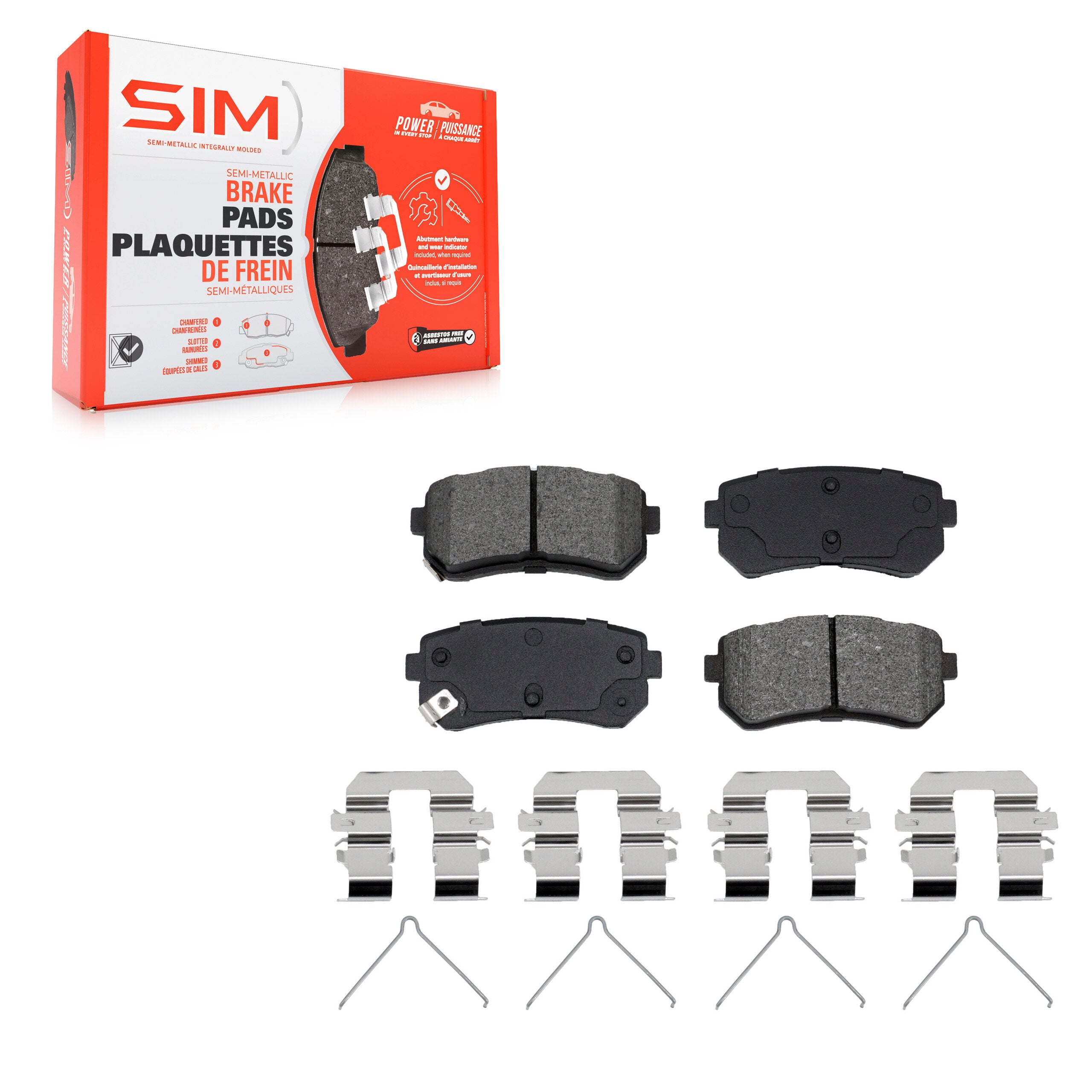 SIM SIM-2188 Disc Brake Pad for 2018-2025 Hyundai Kona, Kia Seltos - Rear