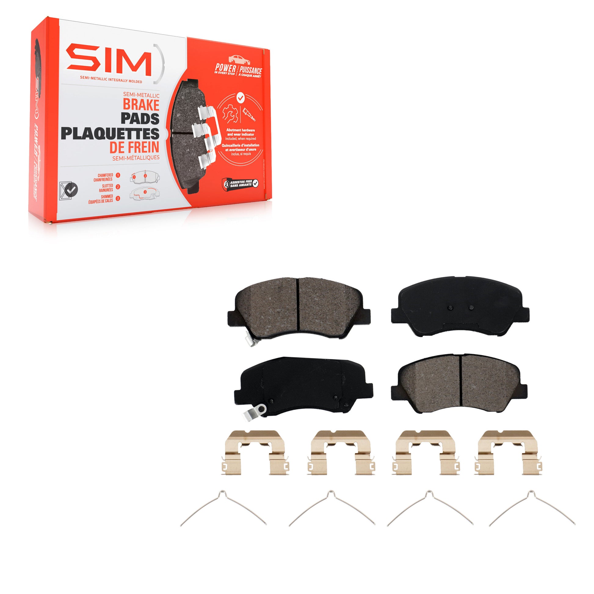 SIM SIM-2190 Disc Brake Pad for 2018-2023 Kia Rio, Hyundai Accent - Front