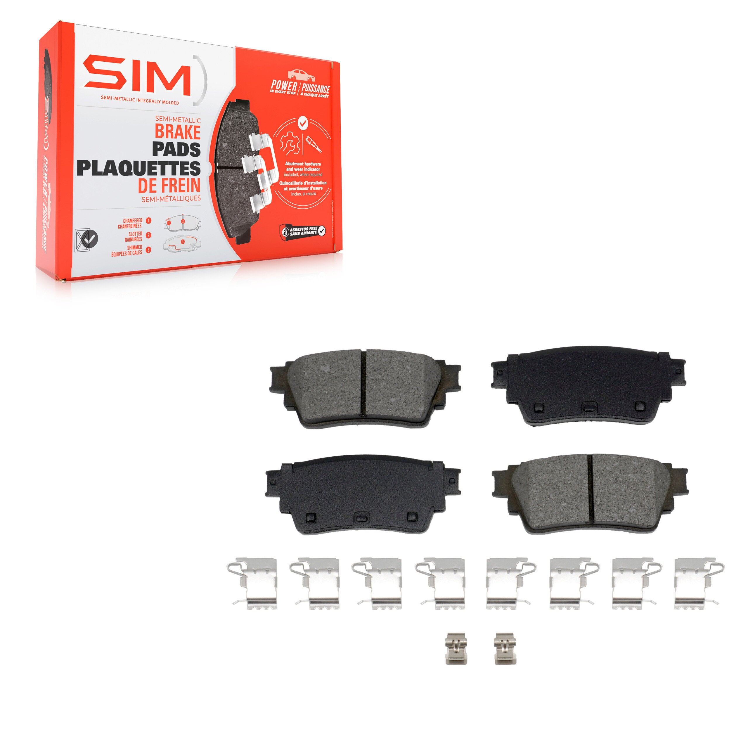 SIM SIM-2200 Disc Brake Pad for 2019-2025 Nissan Kicks Play, Mitsubishi Outlander PHEV, Nissan ARIYA - Rear