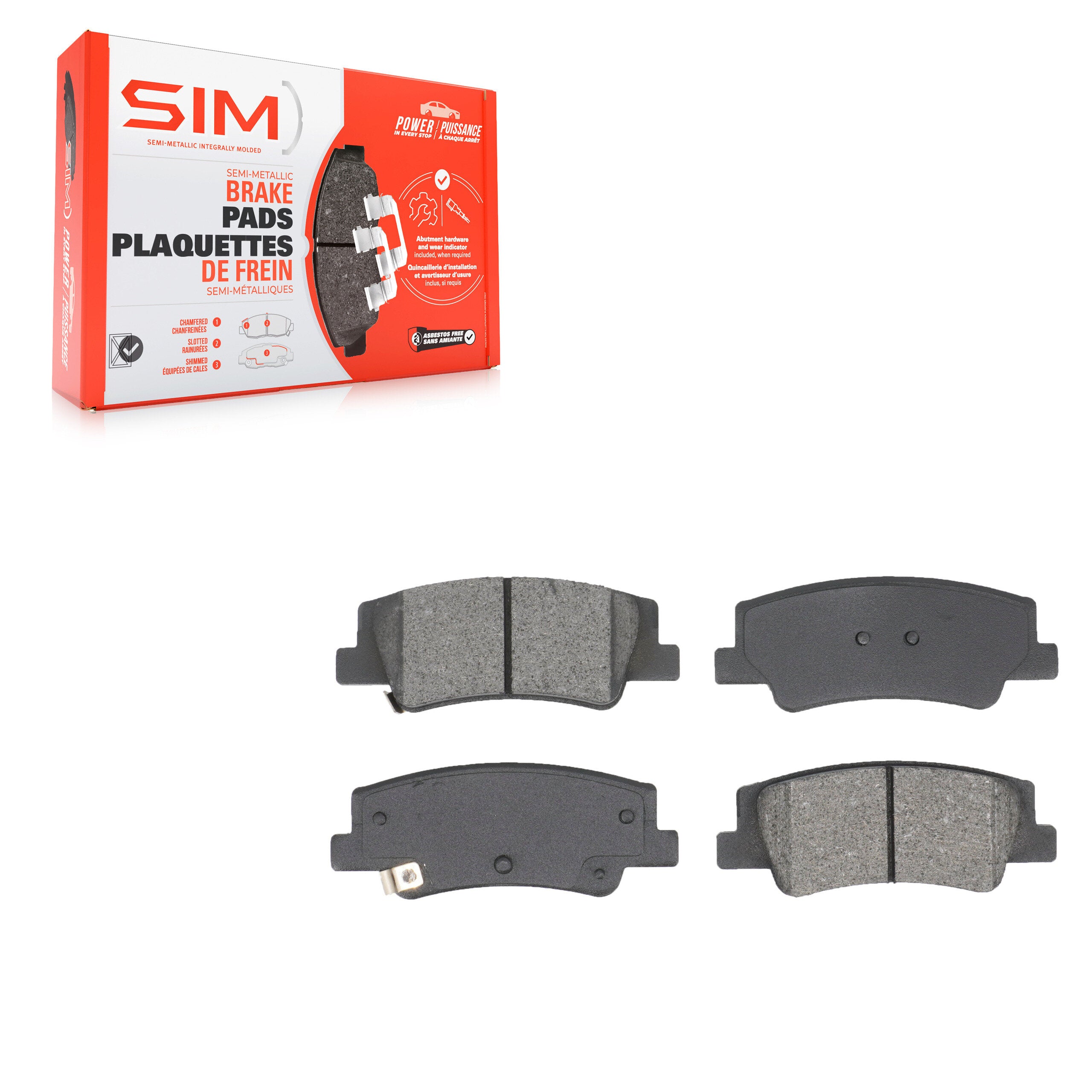 SIM SIM-2299 Disc Brake Pad for 2020-2025 Hyundai Sonata, Kia Niro EV, Kia Sportage - Rear