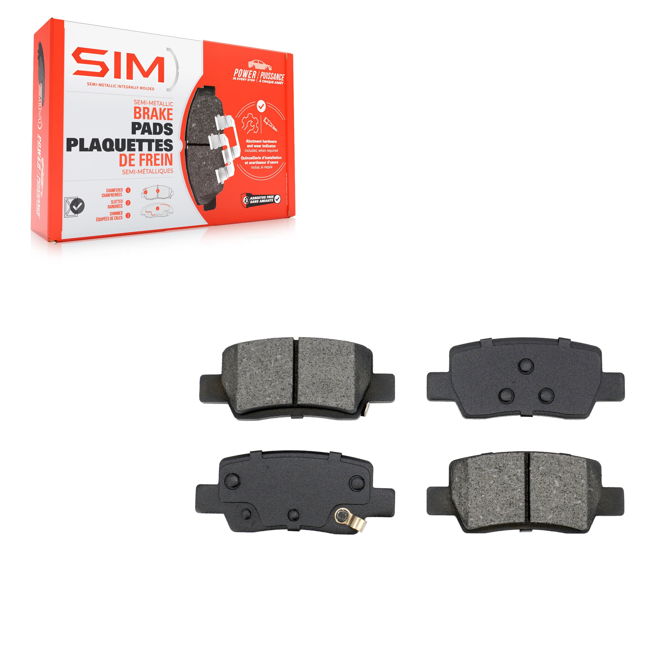 SIM SIM-2373 Disc Brake Pad for 2021-2025 Kia K4, Hyundai Kona, Kia Soul - Rear