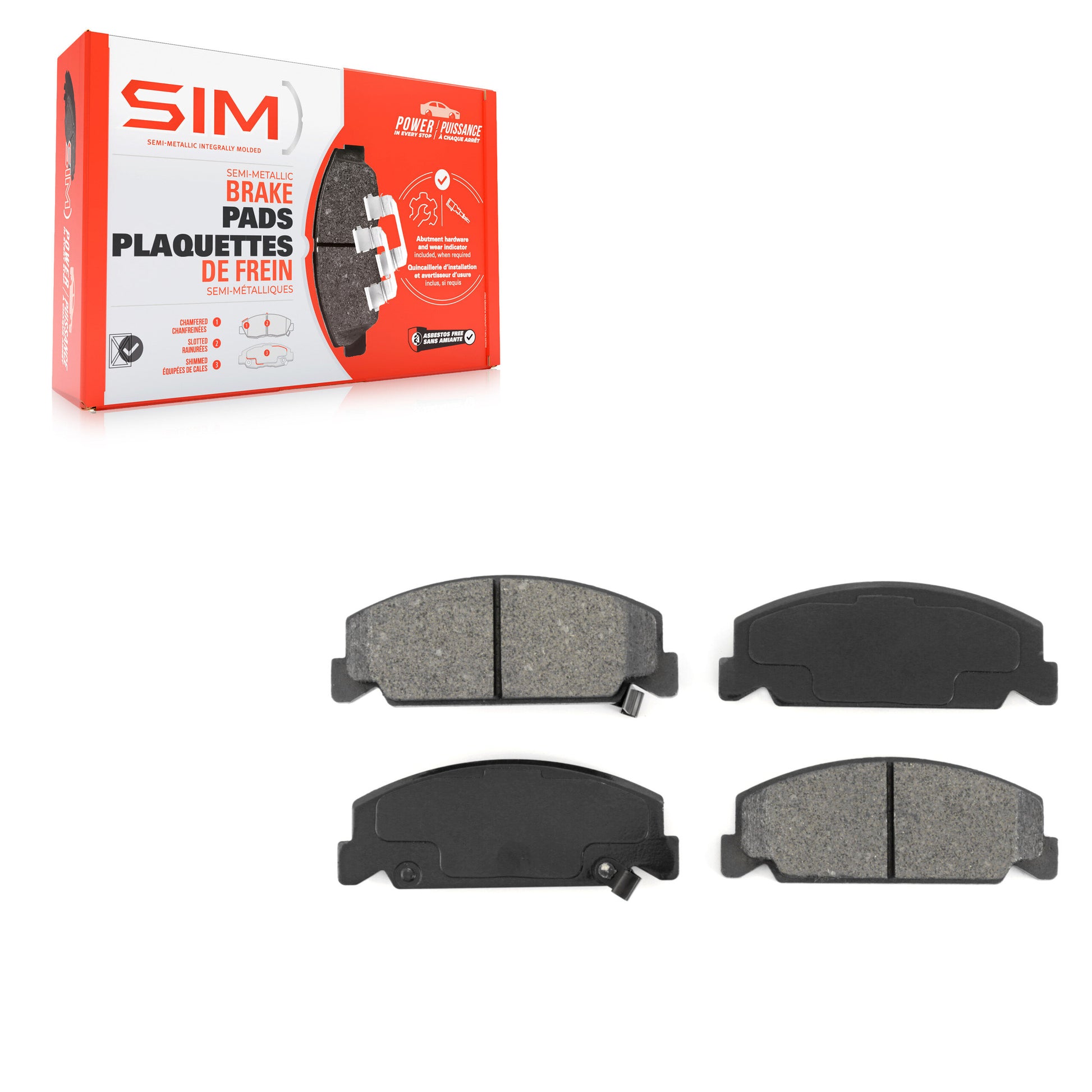SIM SIM-273 Disc Brake Pad for 1984-2000 Honda Civic, Honda Civic del Sol, Honda CRX - Front