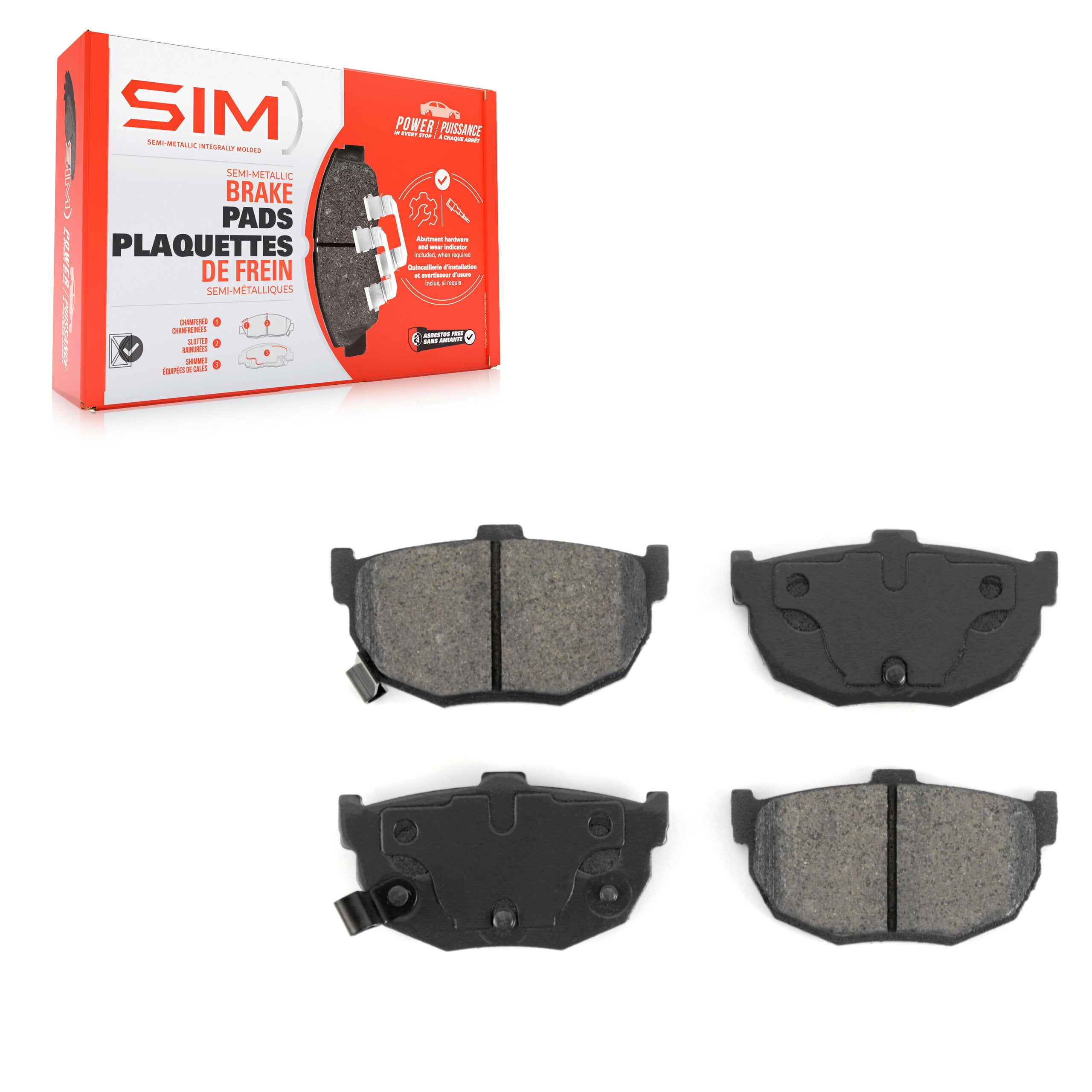 SIM SIM-323 Disc Brake Pad for 1985-2009 Kia Spectra, Kia Spectra5, Hyundai Tiburon - Rear
