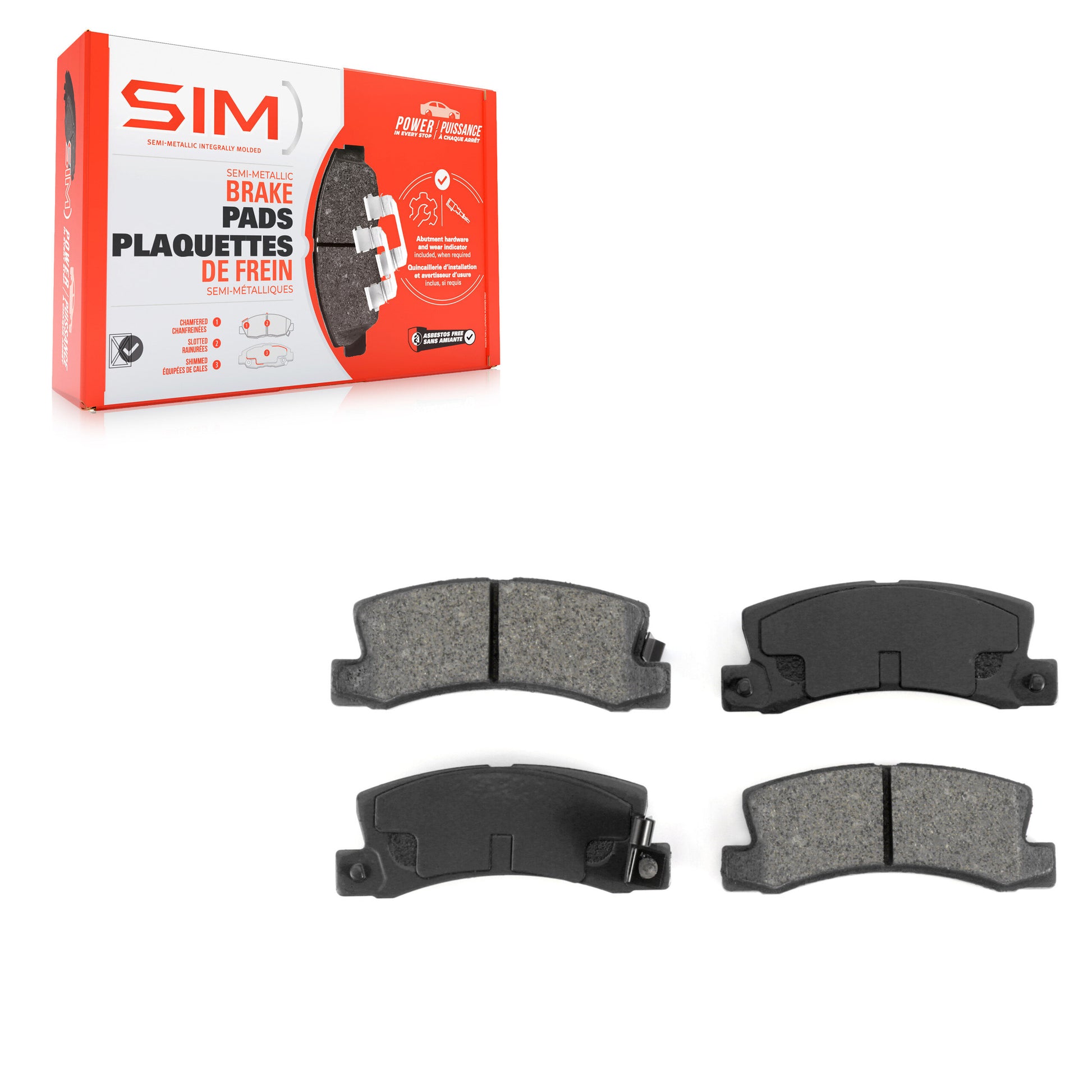 SIM SIM-325 Disc Brake Pad for 1986-2003 Chevrolet Prizm, Toyota Solara, Lexus ES300 - Rear