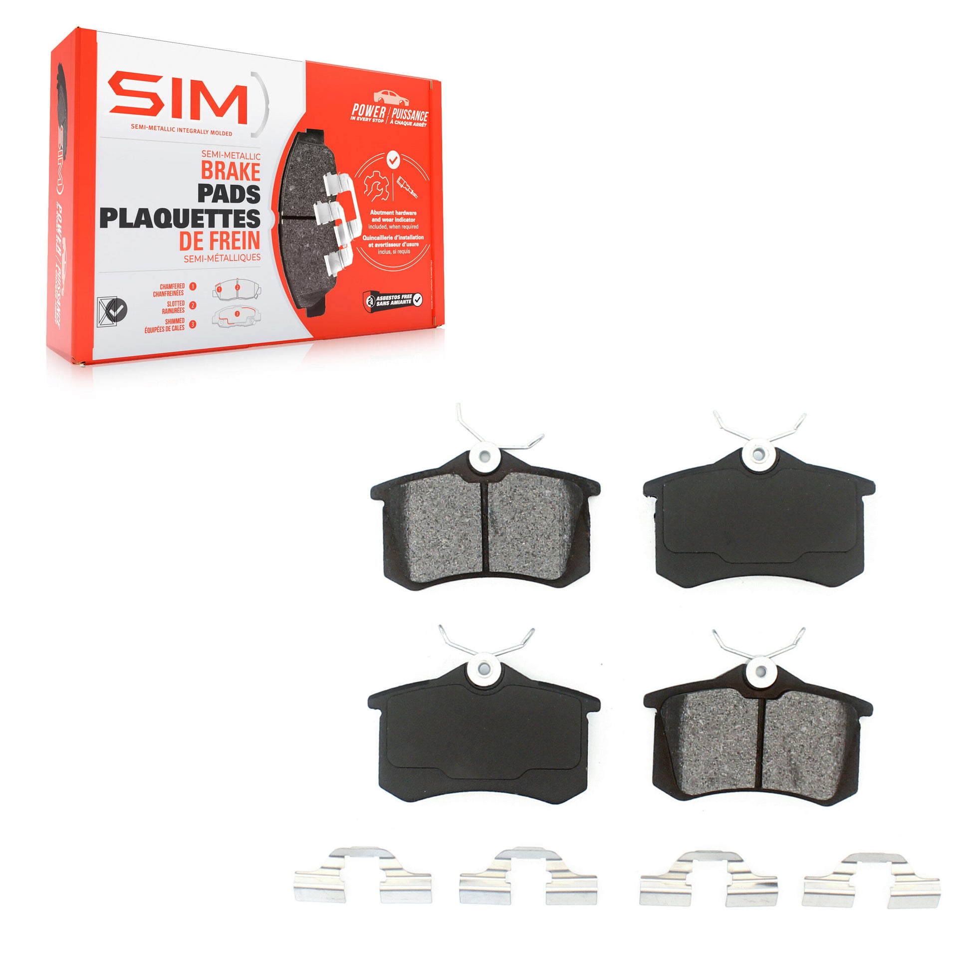 SIM SIM-340 Disc Brake Pad for 1985-2019 Volkswagen Golf Alltrack, Renault Fluence, Volkswagen Golf - Rear