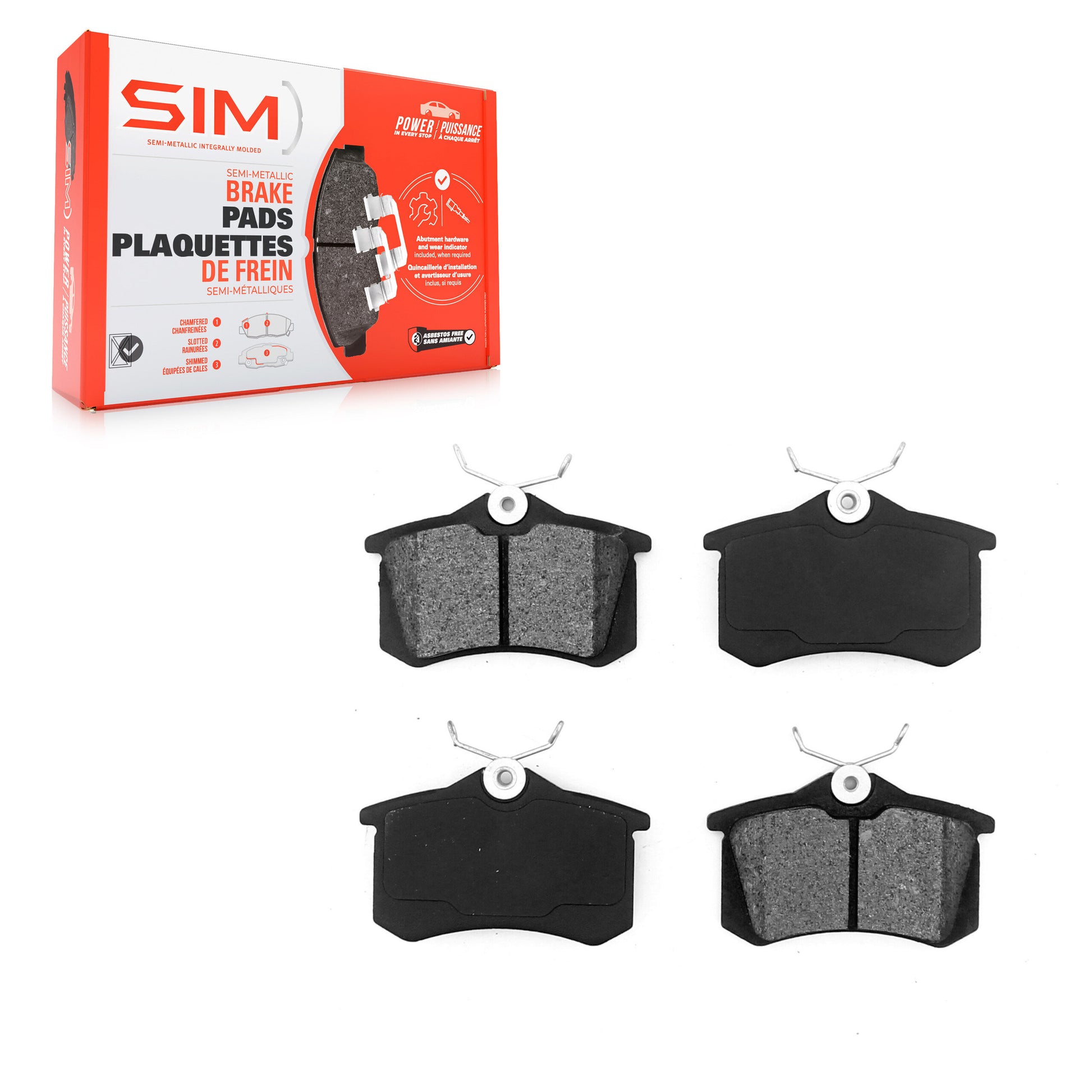 SIM SIM-340A Disc Brake Pad for 1997-2019 Volkswagen Golf SportWagen, Volkswagen Beetle, Volkswagen Jetta - Rear
