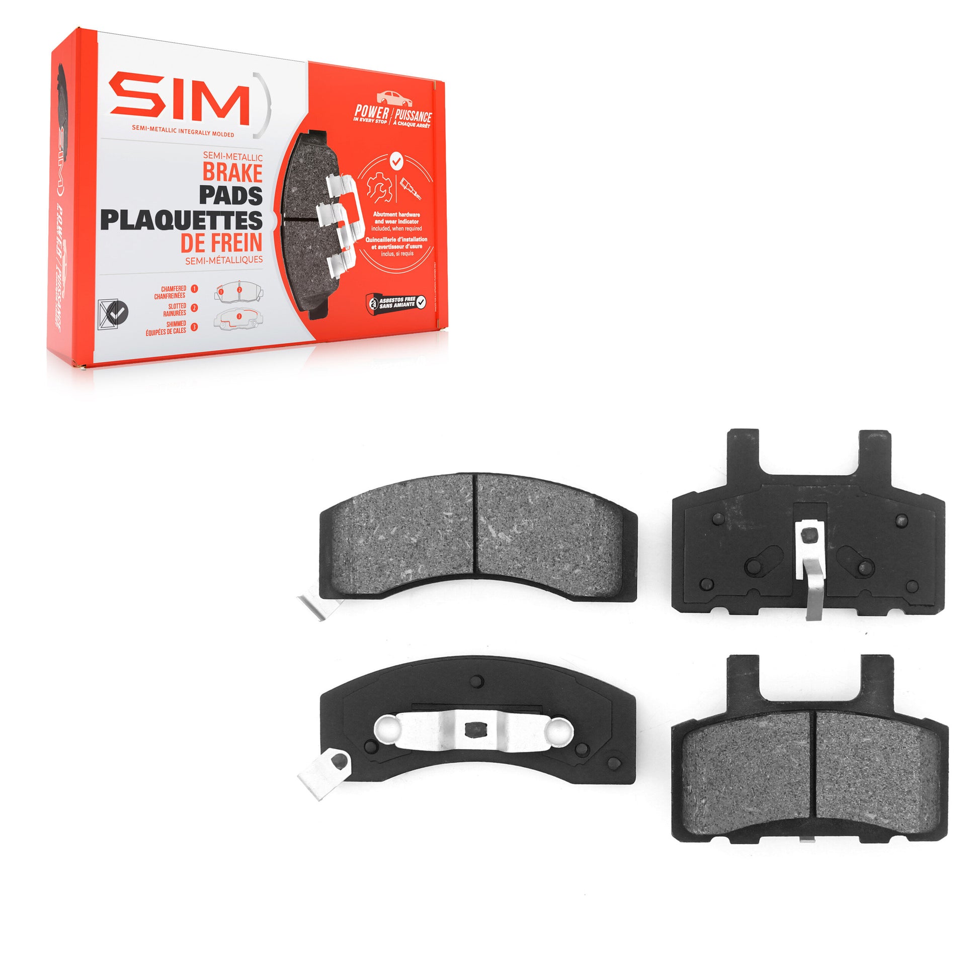 SIM SIM-370 Disc Brake Pad for 1988-2002 Chevrolet K3500, Chevrolet Tahoe, Chevrolet Express 2500 - Front