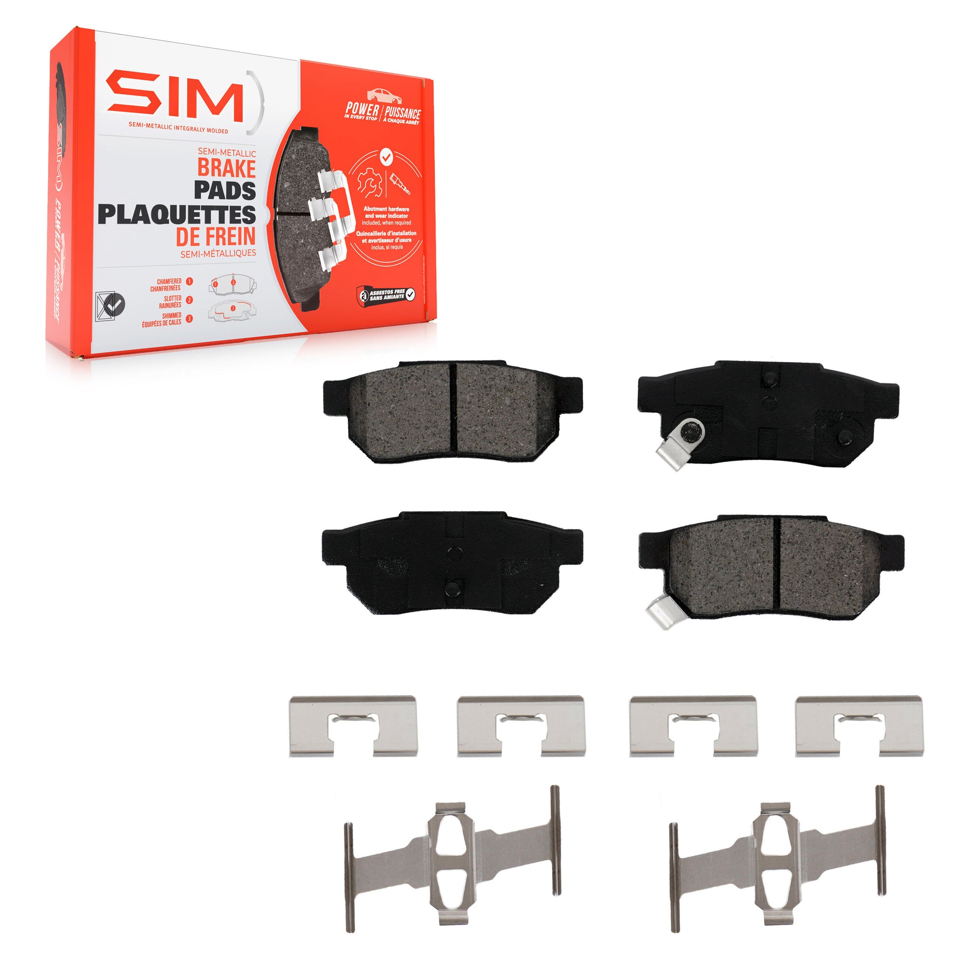 SIM SIM-374 Disc Brake Pad for 1985-2014 Honda Fit, Acura Integra, Honda Civic - Rear