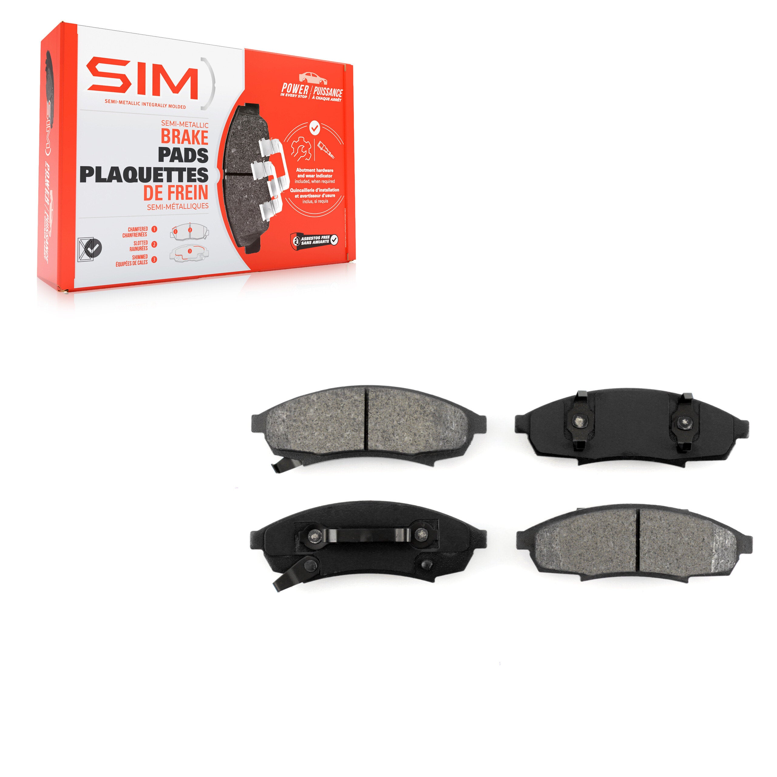SIM SIM-376 Disc Brake Pad for 1988-2001 Chevrolet Monte Carlo, Oldsmobile Cutlass Cruiser, Chevrolet Lumina - Front