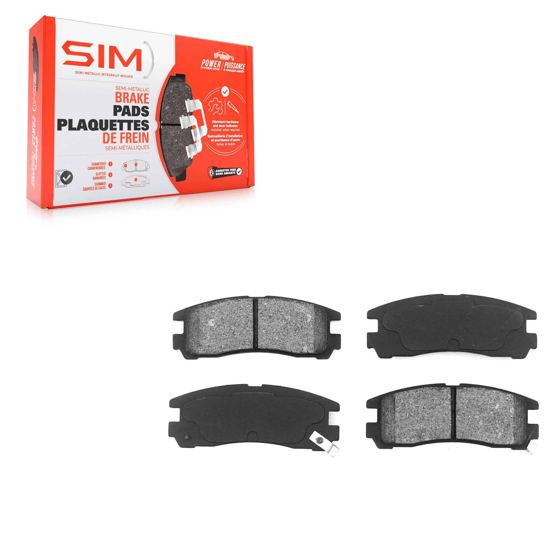 SIM SIM-383 Disc Brake Pad for 1988-2012 Mitsubishi Galant, Mitsubishi Eclipse, Dodge Stratus - Rear