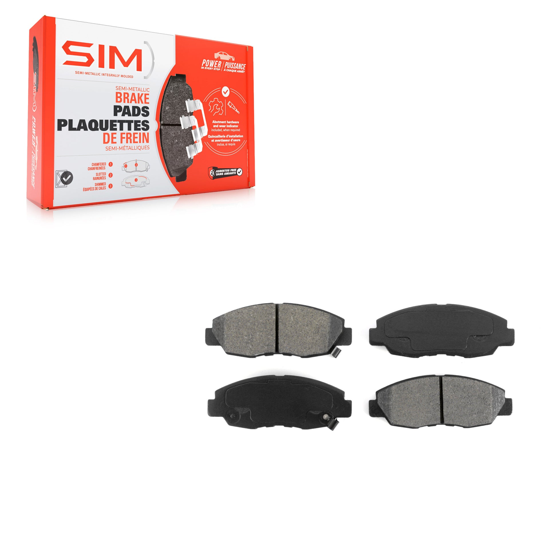SIM SIM-465 Disc Brake Pad for 1990-2002 Acura CL, Honda Accord - Front
