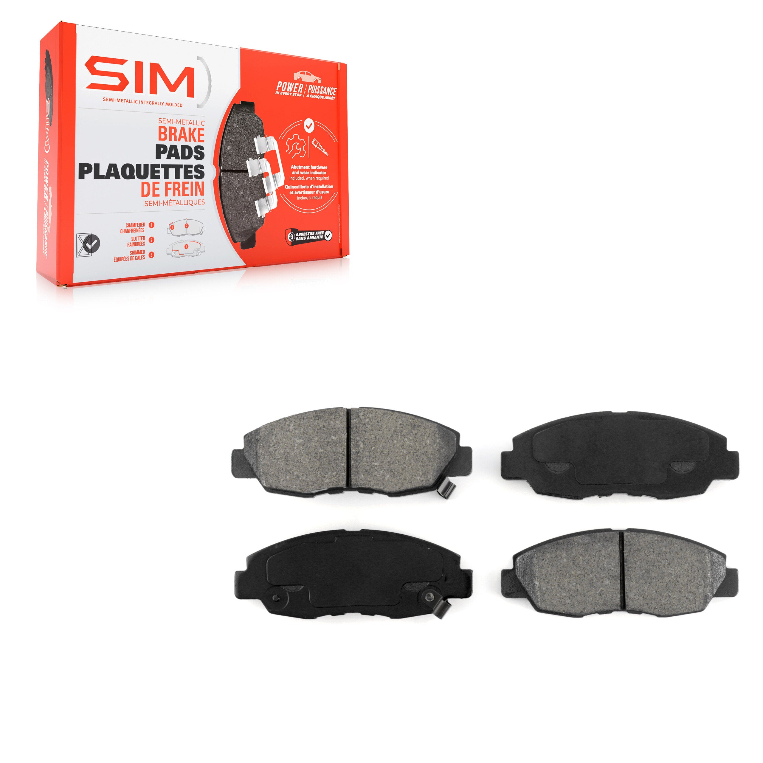 SIM SIM-465A Disc Brake Pad for 1996-2014 Honda Civic, Honda Insight, Honda Accord - Front