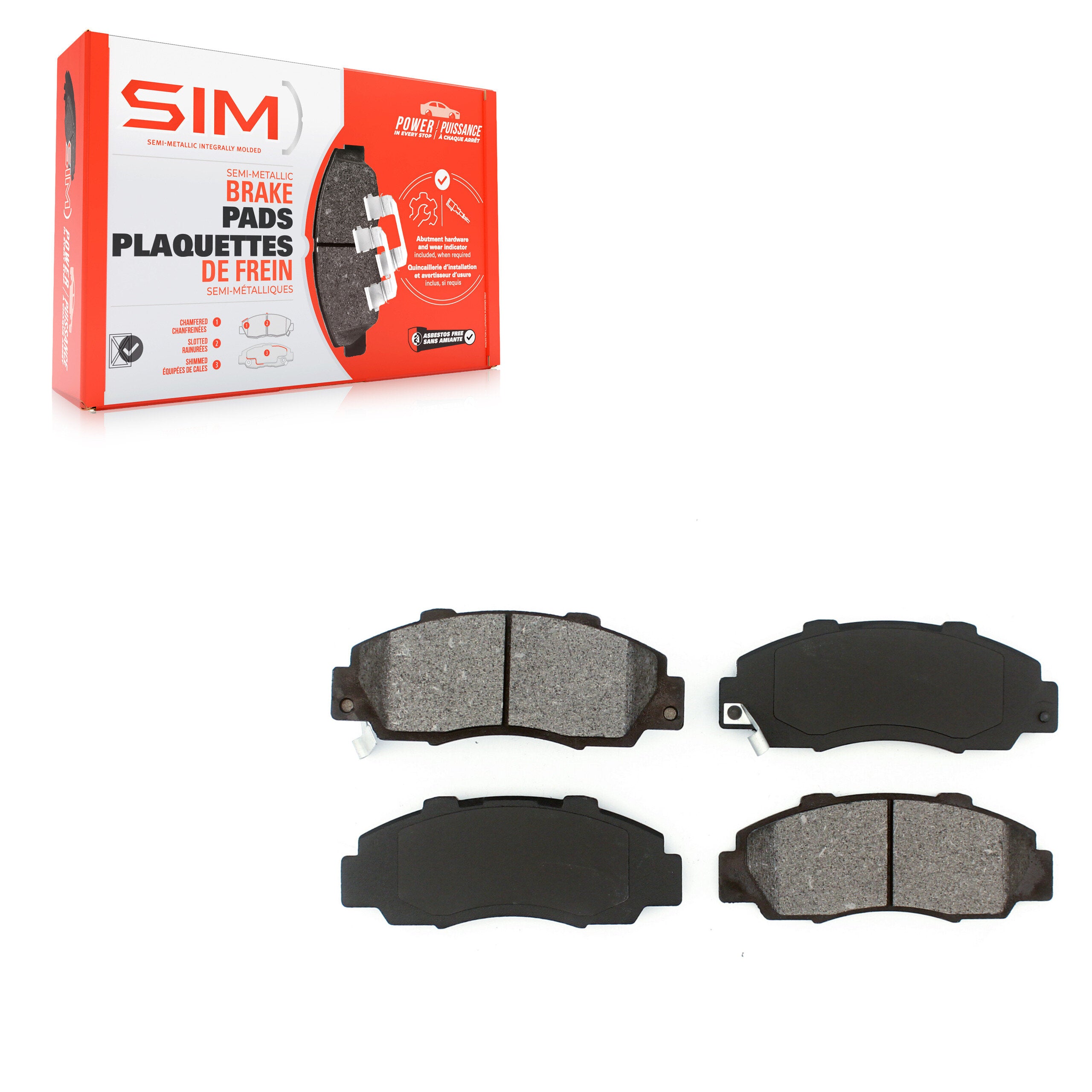 SIM SIM-503 Disc Brake Pad for 1991-2005 Honda Accord, Acura CL, Acura Integra - Front