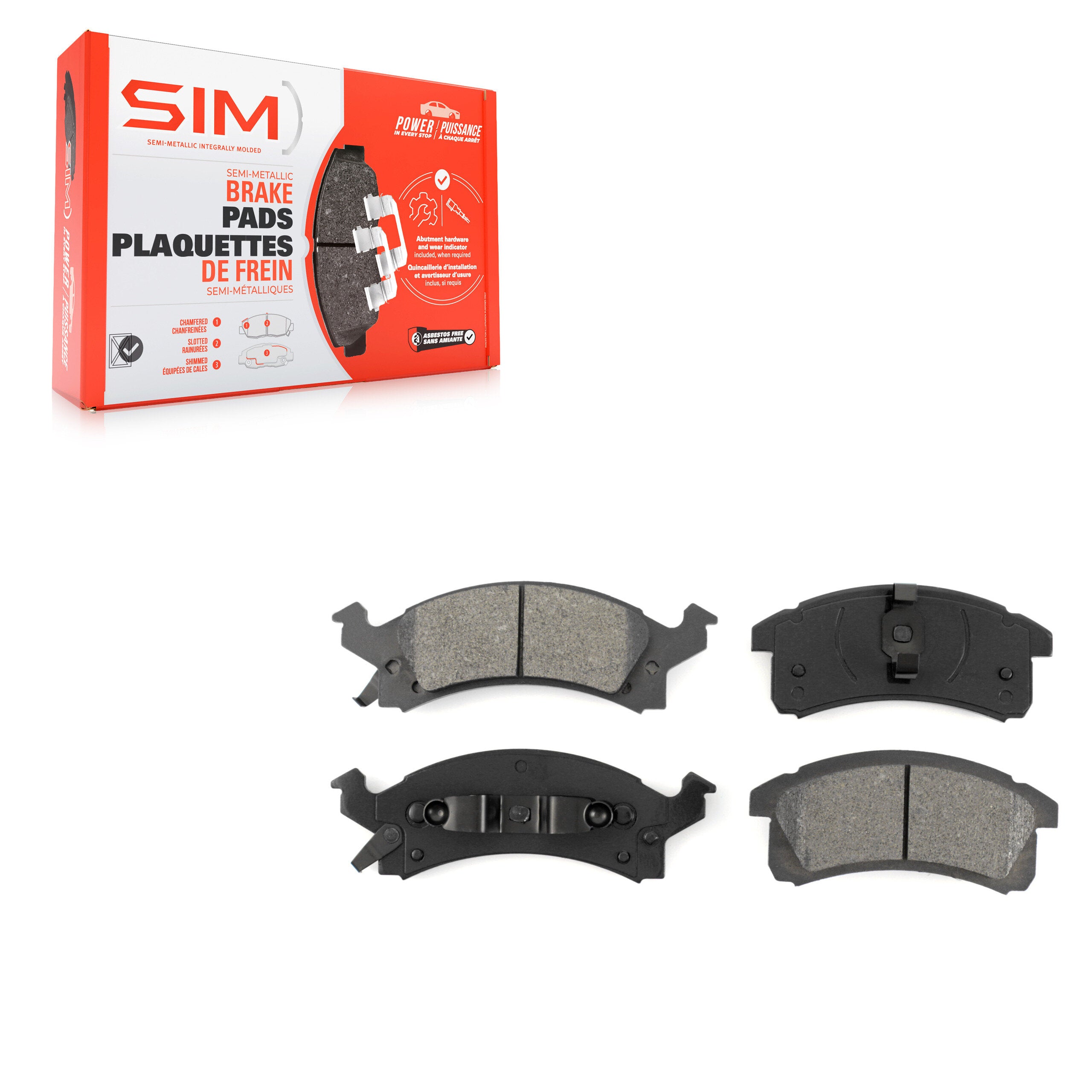 SIM SIM-506 Disc Brake Pad for 1990-2005 Pontiac Sunfire, Chevrolet Beretta, Chevrolet Cavalier - Front