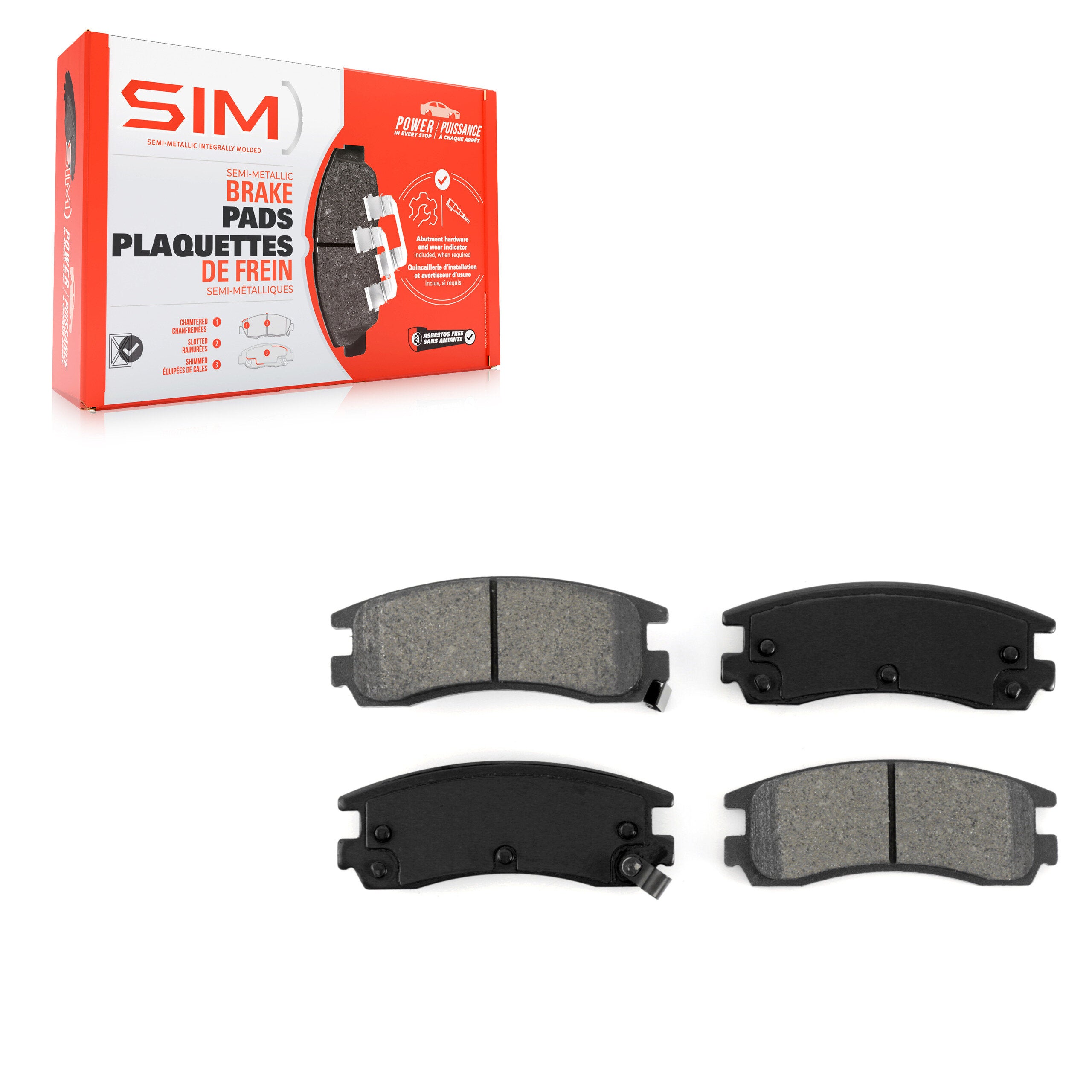 SIM SIM-508 Disc Brake Pad for 1991-2010 Chevrolet Impala, Buick Allure, Buick LaCrosse - Rear