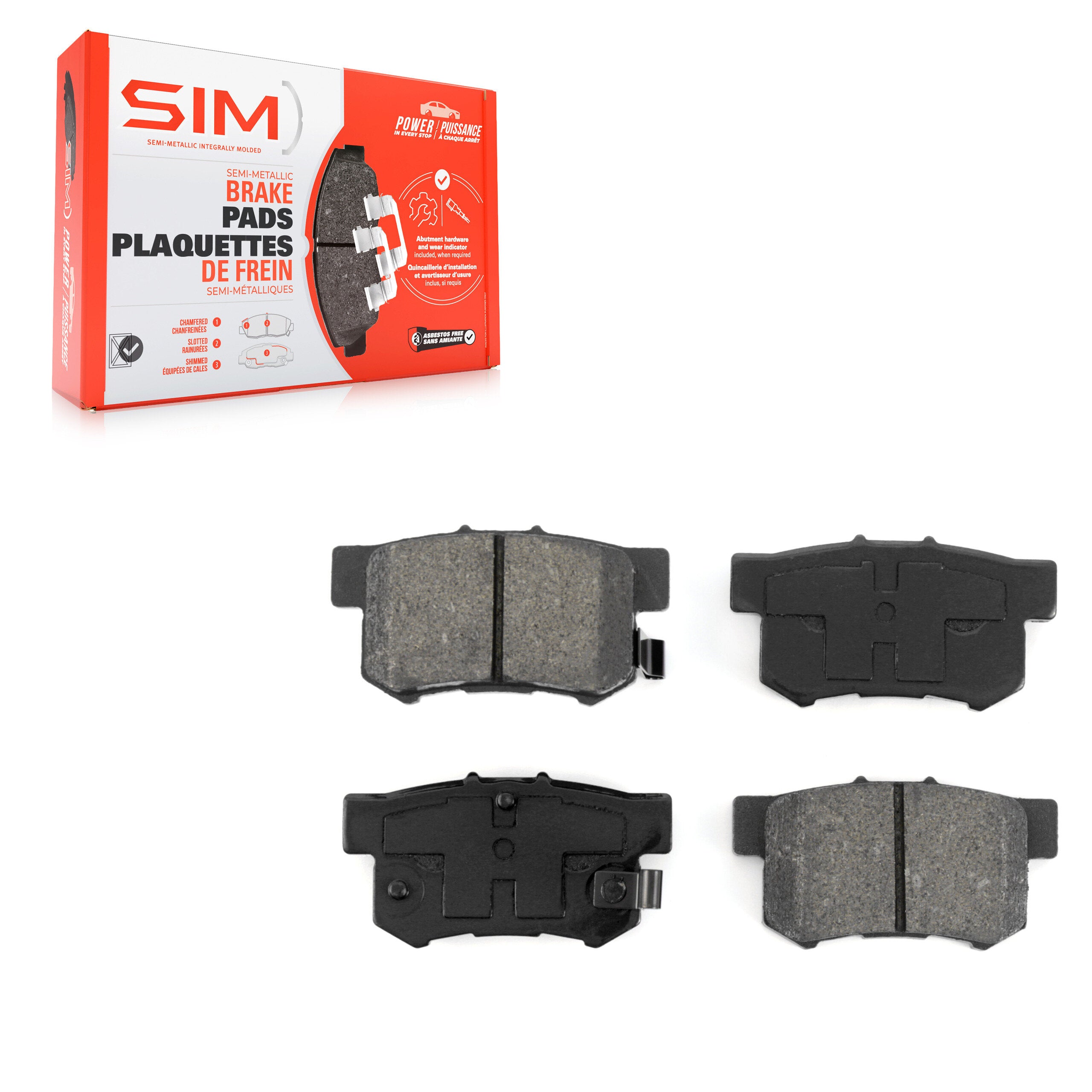 SIM SIM-537 Disc Brake Pad for 1987-2022 Honda Civic, Acura ILX, Suzuki SX4 Crossover - Rear