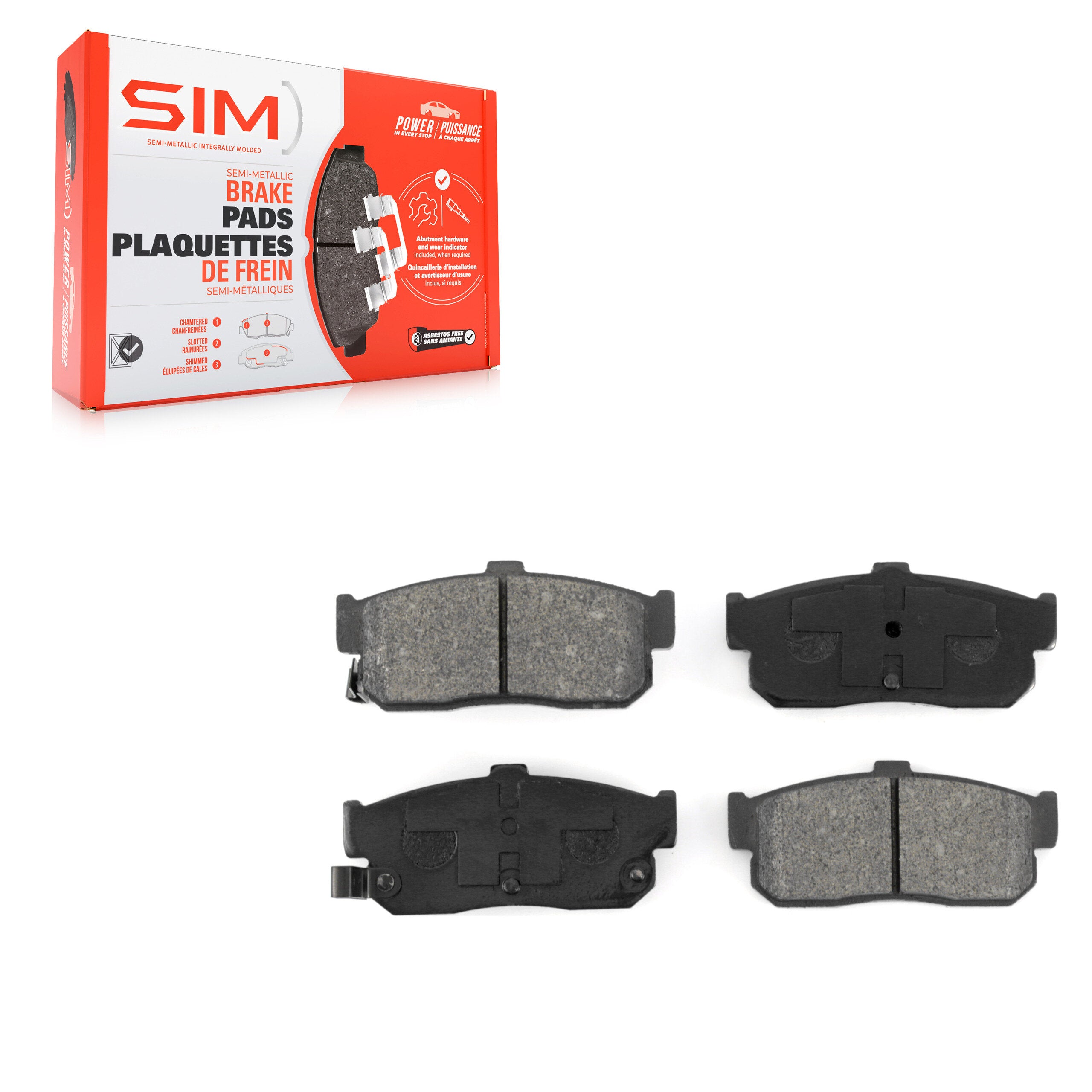 SIM SIM-595 Disc Brake Pad for 1991-2001 INFINITI G20, INFINITI I30, Nissan Sentra - Rear