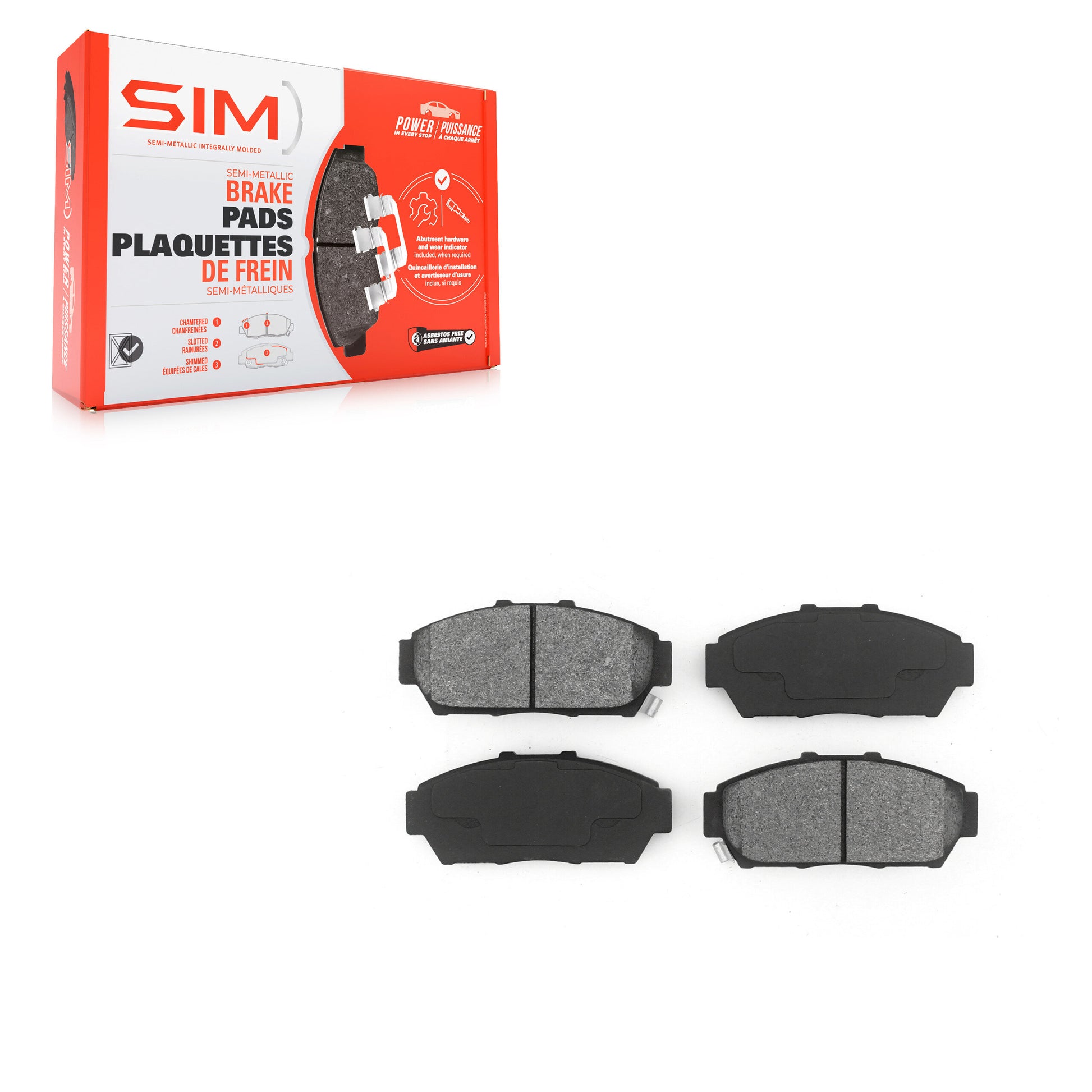 SIM SIM-617 Disc Brake Pad for 1994-2001 Acura Integra, Honda Civic - Front